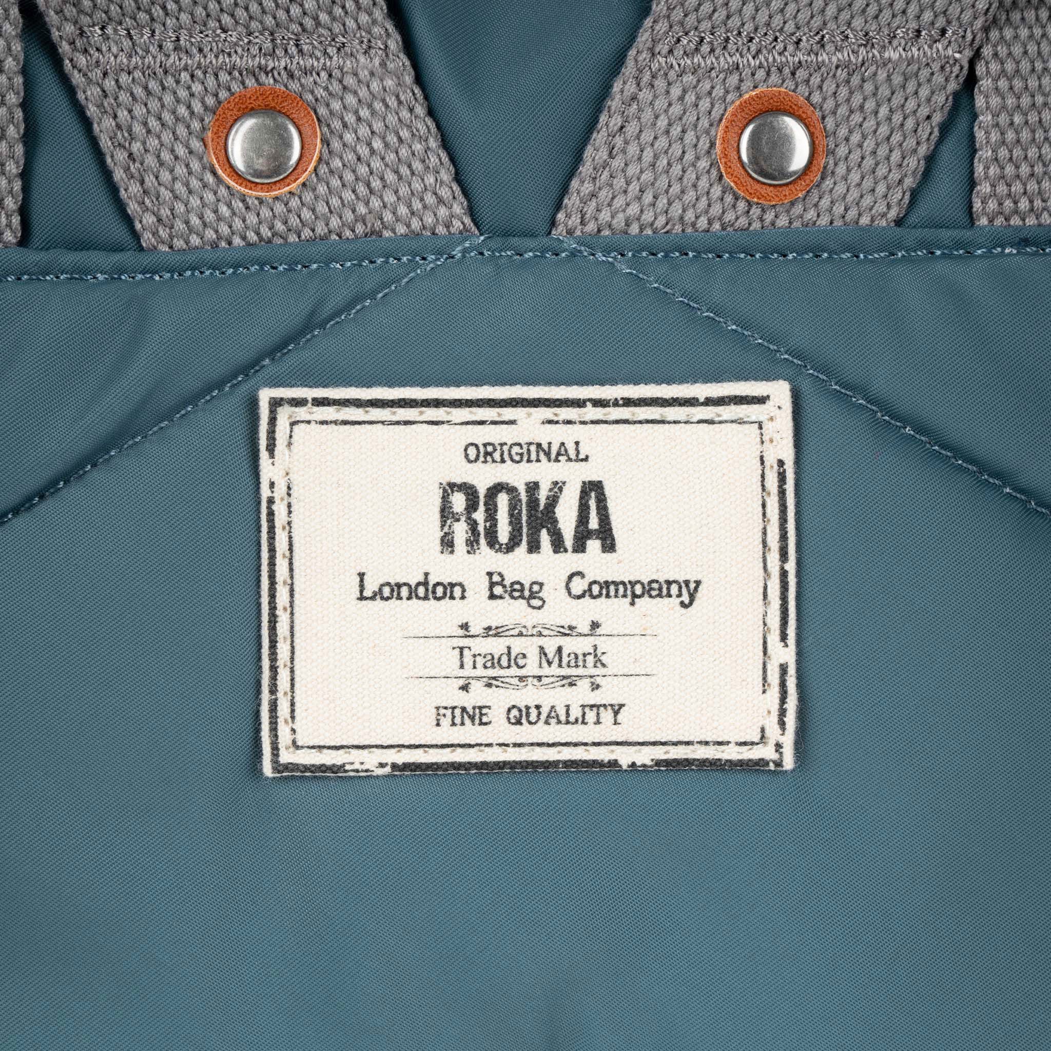 Roka London Canfield B Sustainable Nylon Rucksack, Airforce - Image 7