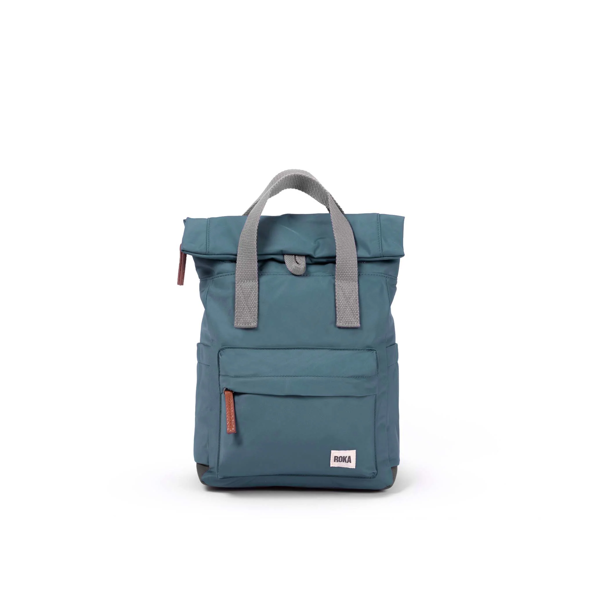 Roka London Canfield B Sustainable Nylon Rucksack, Airforce - Image 8