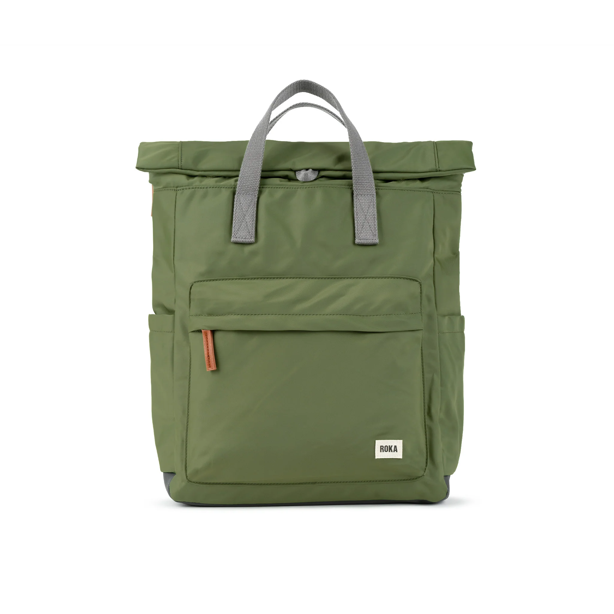 Roka London Canfield B Sustainable Nylon Rucksack, Avocado - Image 13