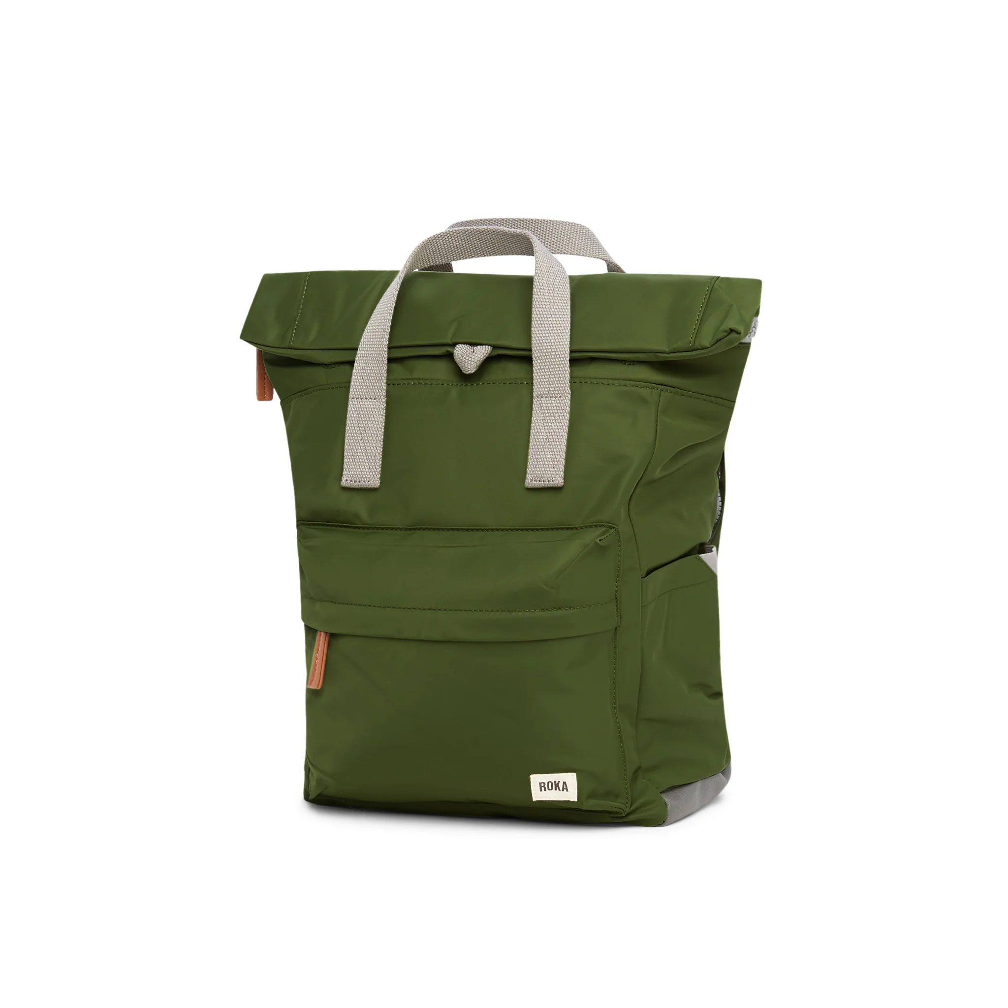 Roka London Canfield B Sustainable Nylon Rucksack, Avocado - Image 2