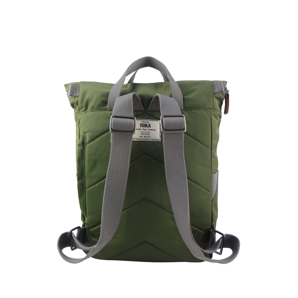 Roka London Canfield B Sustainable Nylon Rucksack, Avocado - Image 3