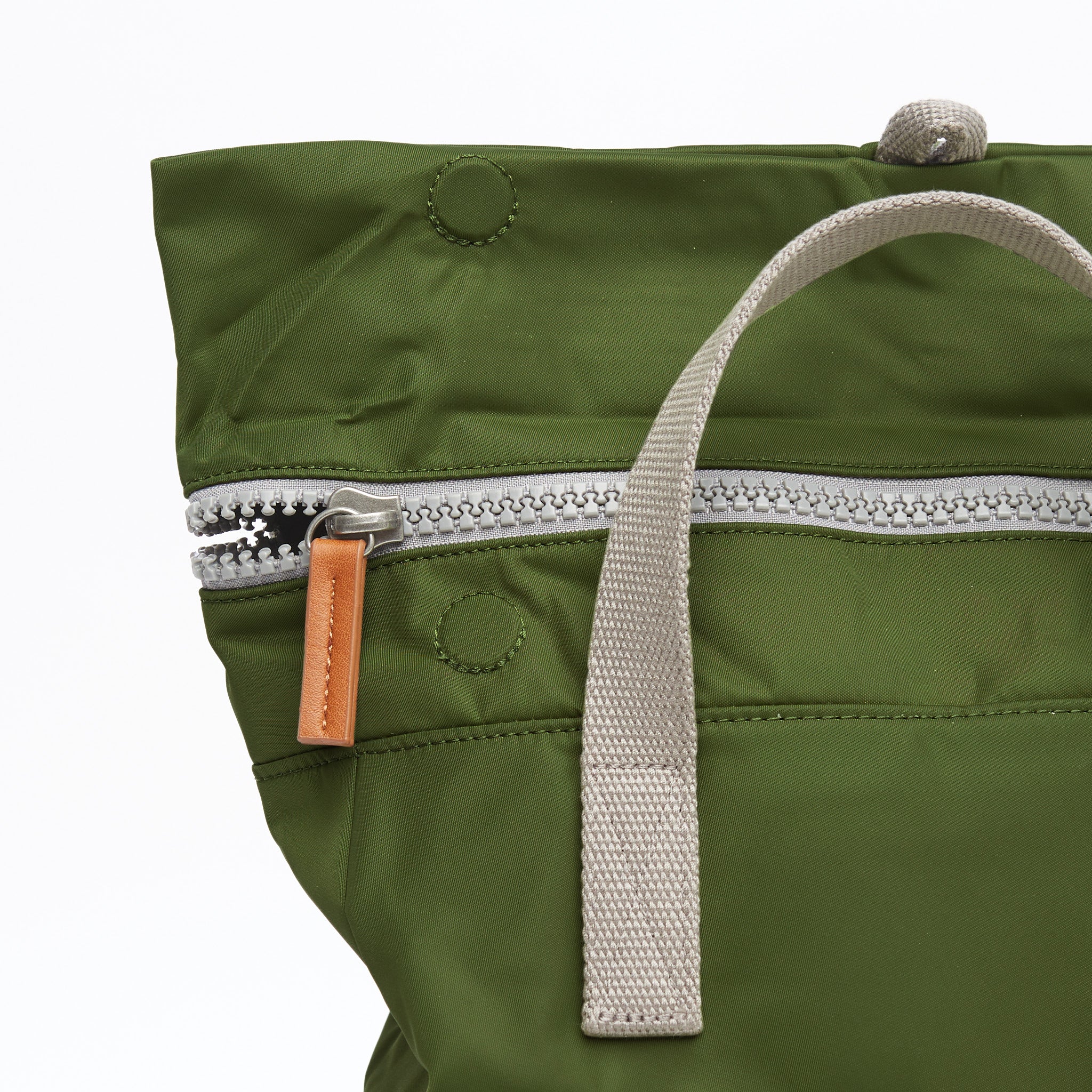 Roka London Canfield B Sustainable Nylon Rucksack, Avocado - Image 6
