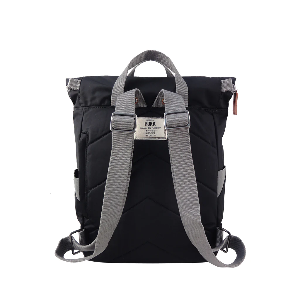 Roka London Canfield B Sustainable Nylon Rucksack, Black - Image 3