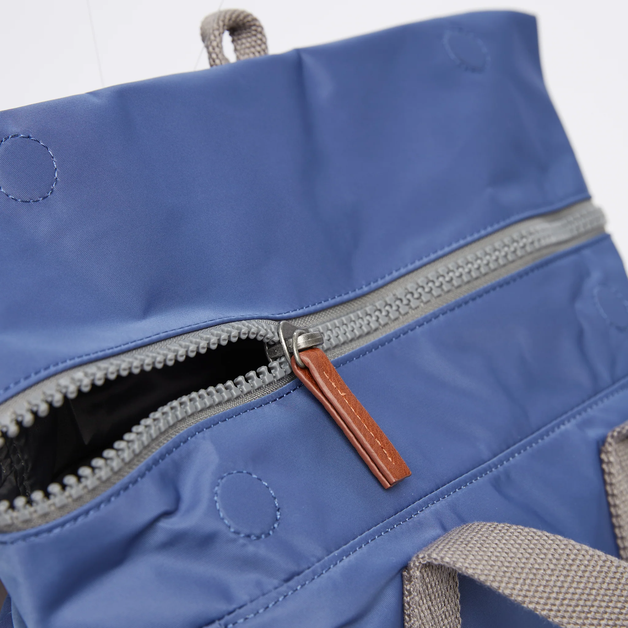Roka London Canfield B Sustainable Nylon Rucksack, Burnt Blue - Image 4