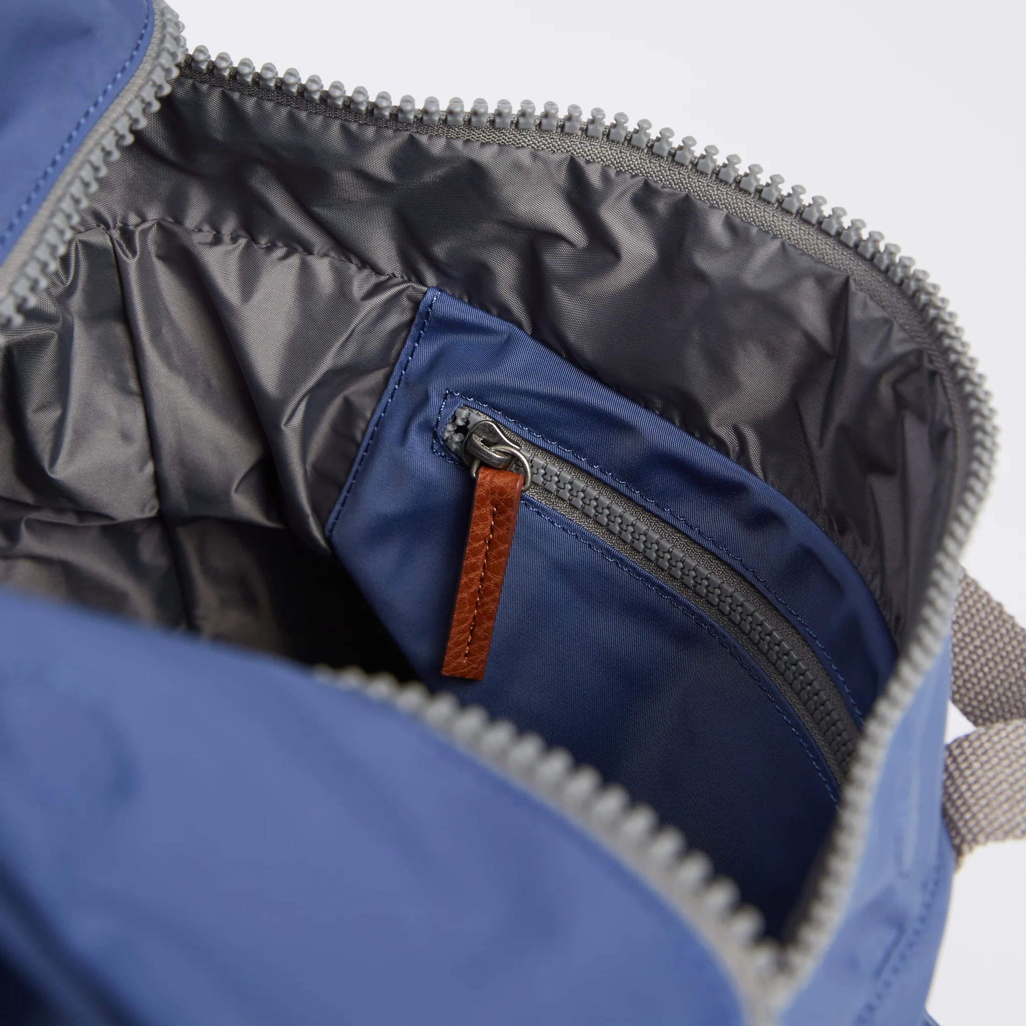 Roka London Canfield B Sustainable Nylon Rucksack, Burnt Blue - Image 5