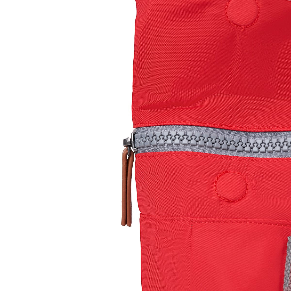 Roka London Canfield B Sustainable Nylon Rucksack, Chilli Oil - Image 4