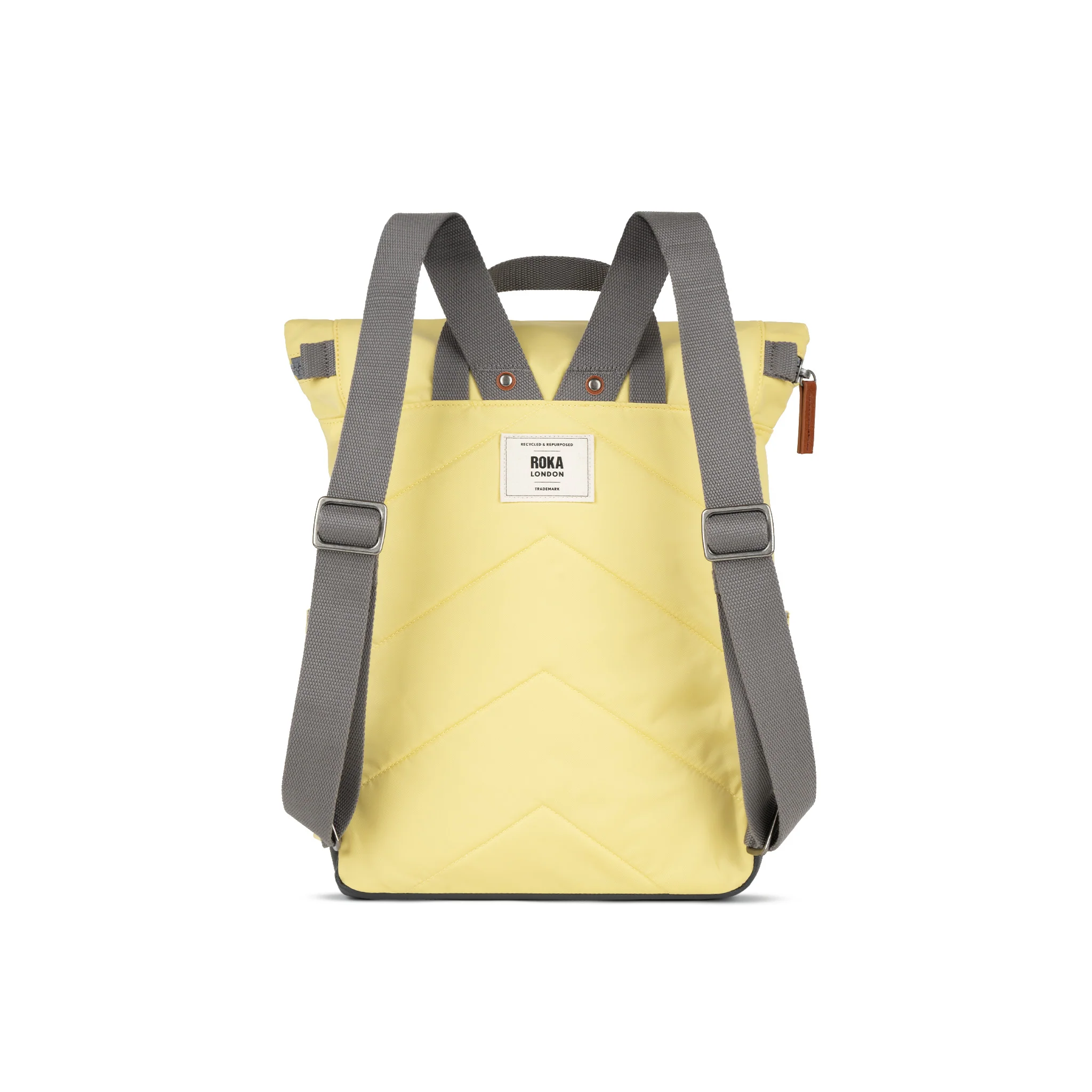 Roka London Canfield B Sustainable Nylon Rucksack, Citron - Image 3