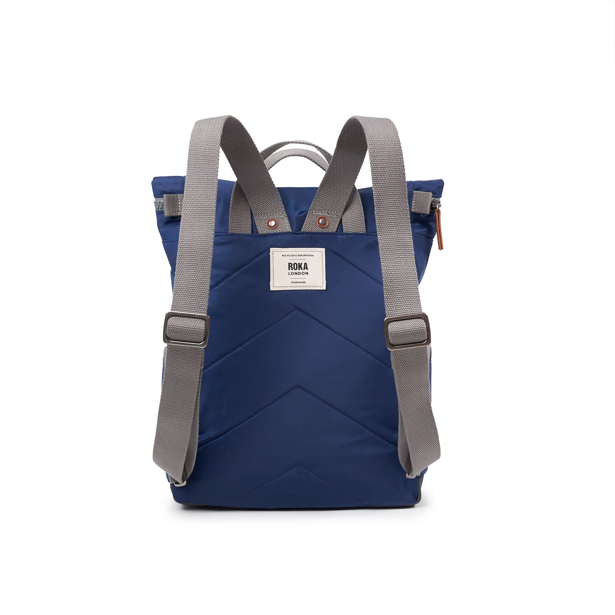 Roka London Canfield B Sustainable Nylon Rucksack, Crisp Blue - Image 3