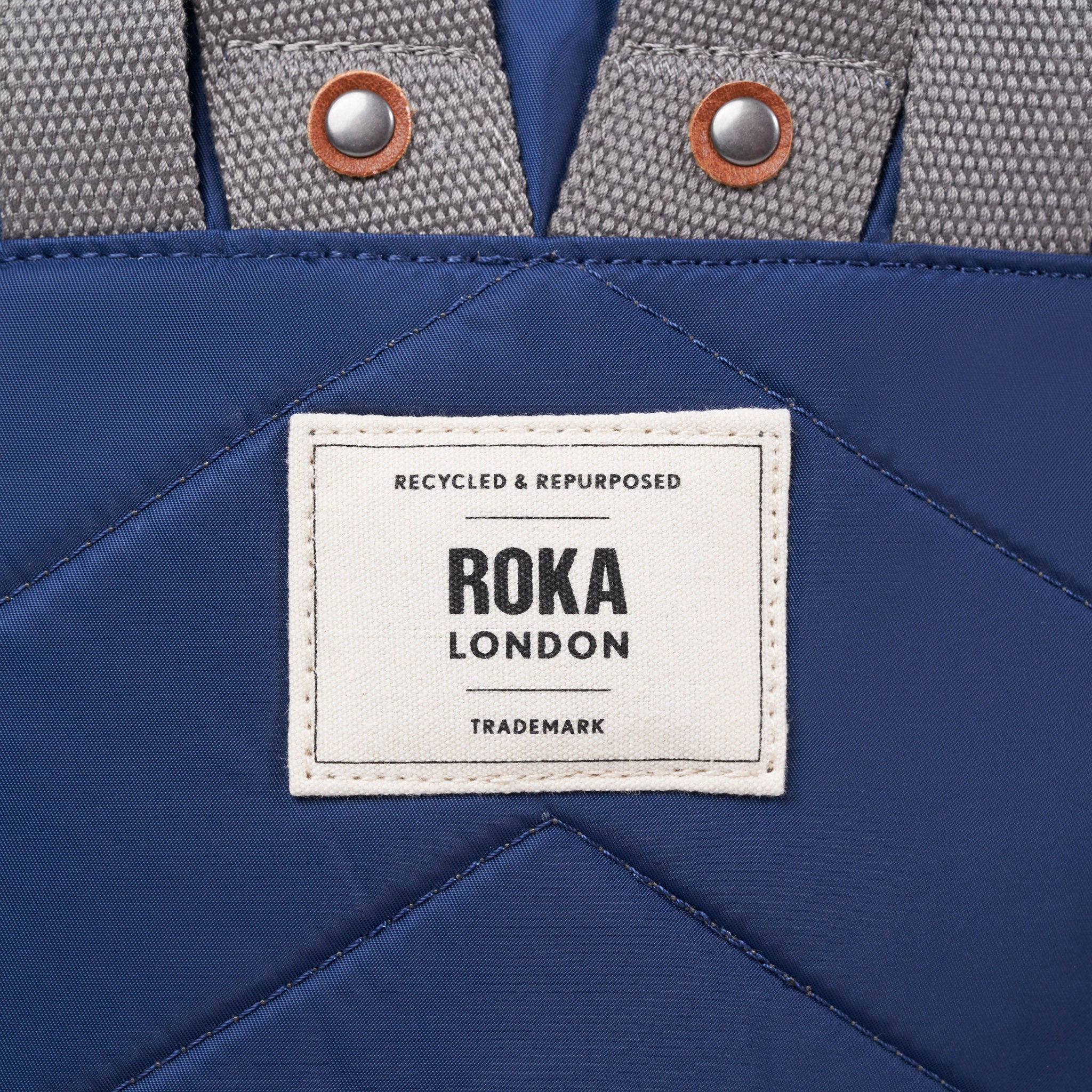 Roka London Canfield B Sustainable Nylon Rucksack, Crisp Blue - Image 7