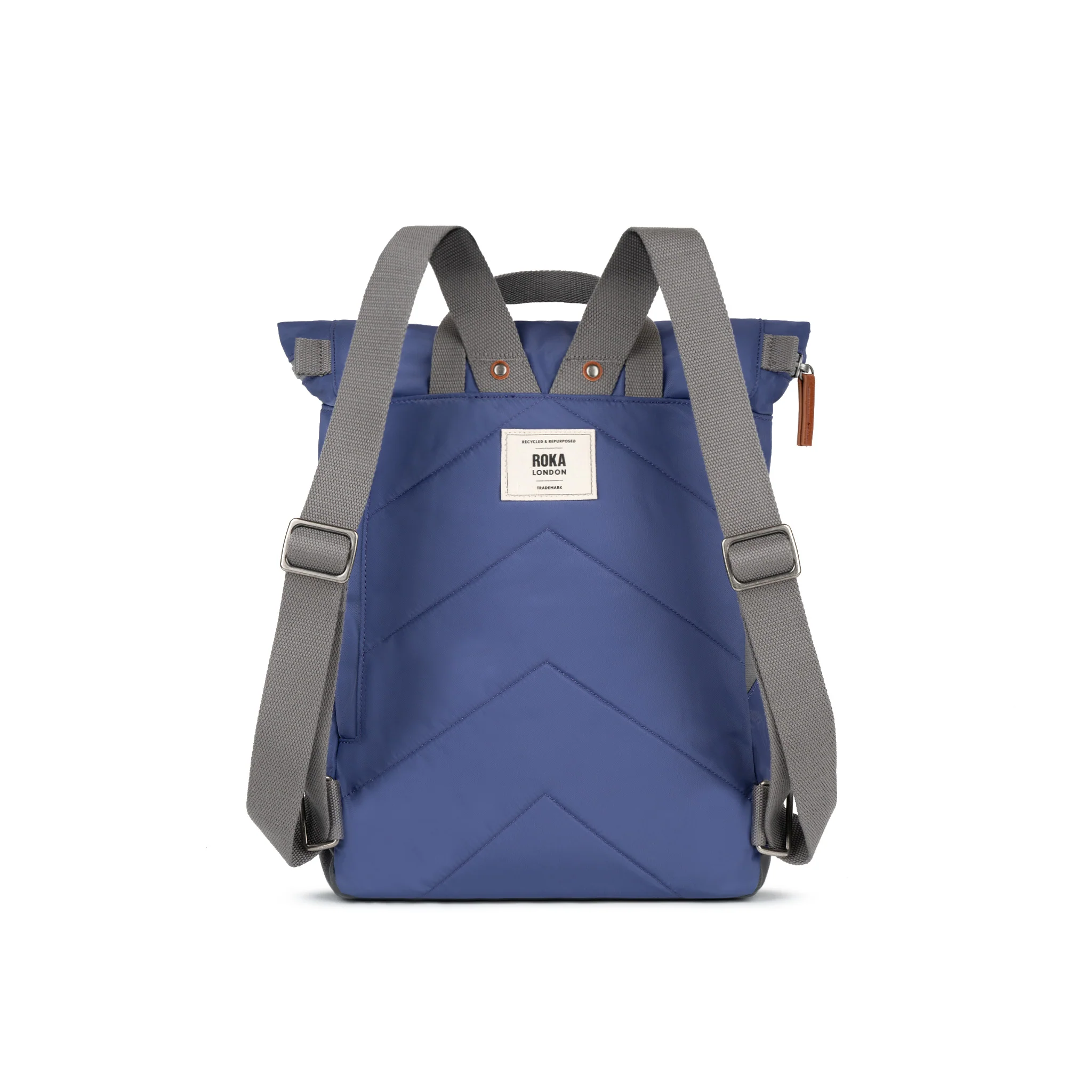 Roka London Canfield B Sustainable Nylon Rucksack, Indigo - Image 3