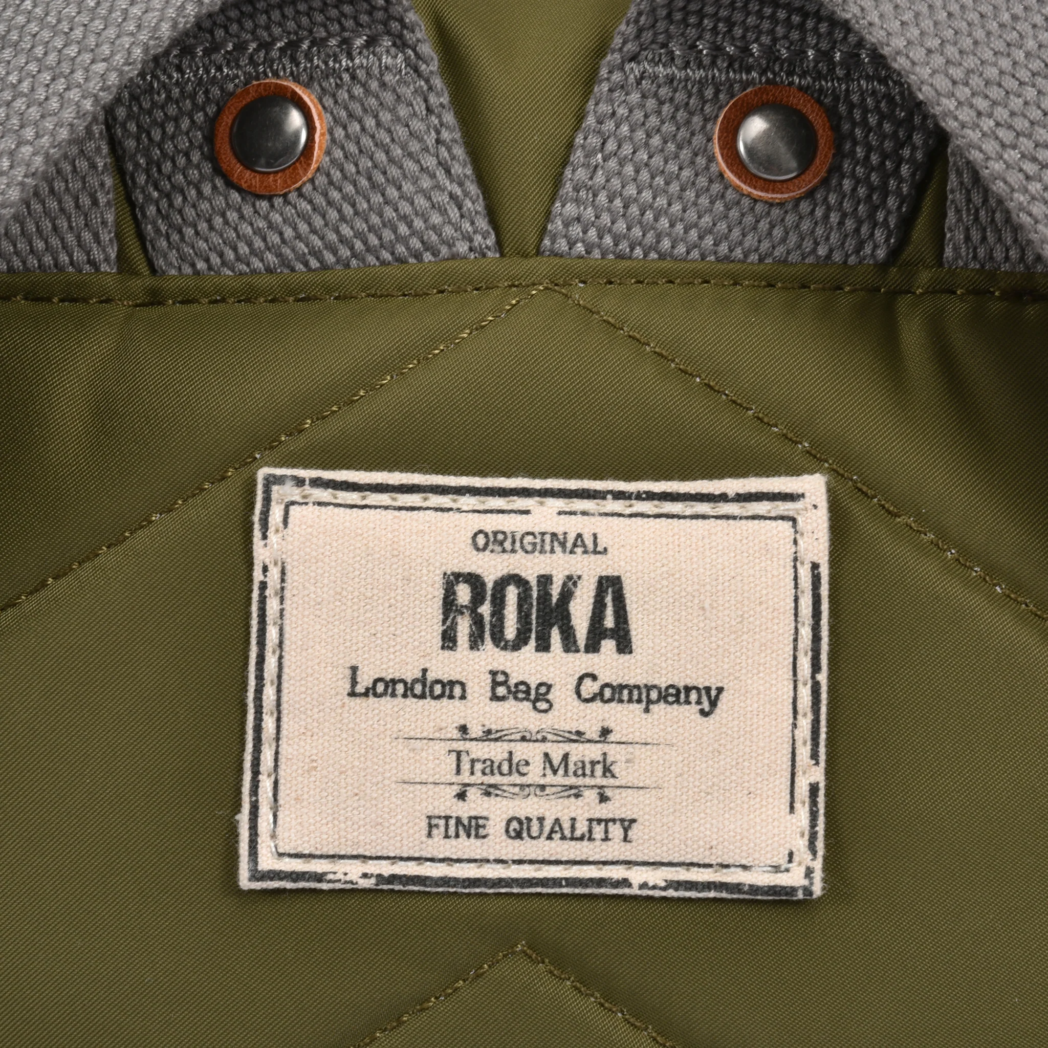 Roka London Canfield B Sustainable Nylon Rucksack, Military - Image 4