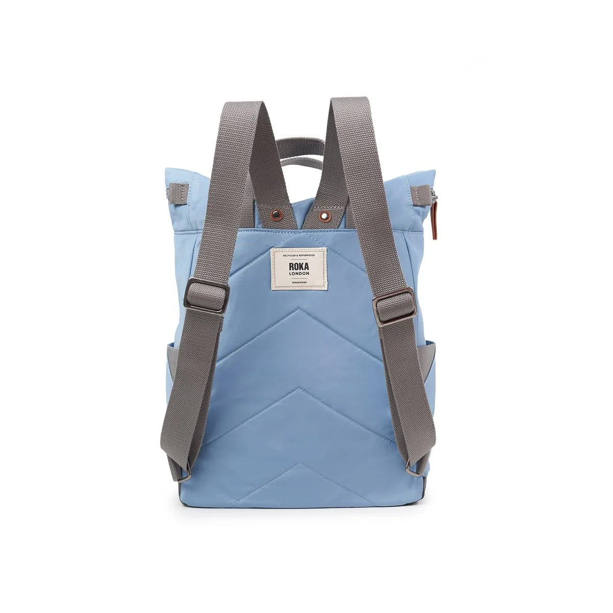 Roka London Canfield B Sustainable Nylon Rucksack, Retro Blue - Image 3