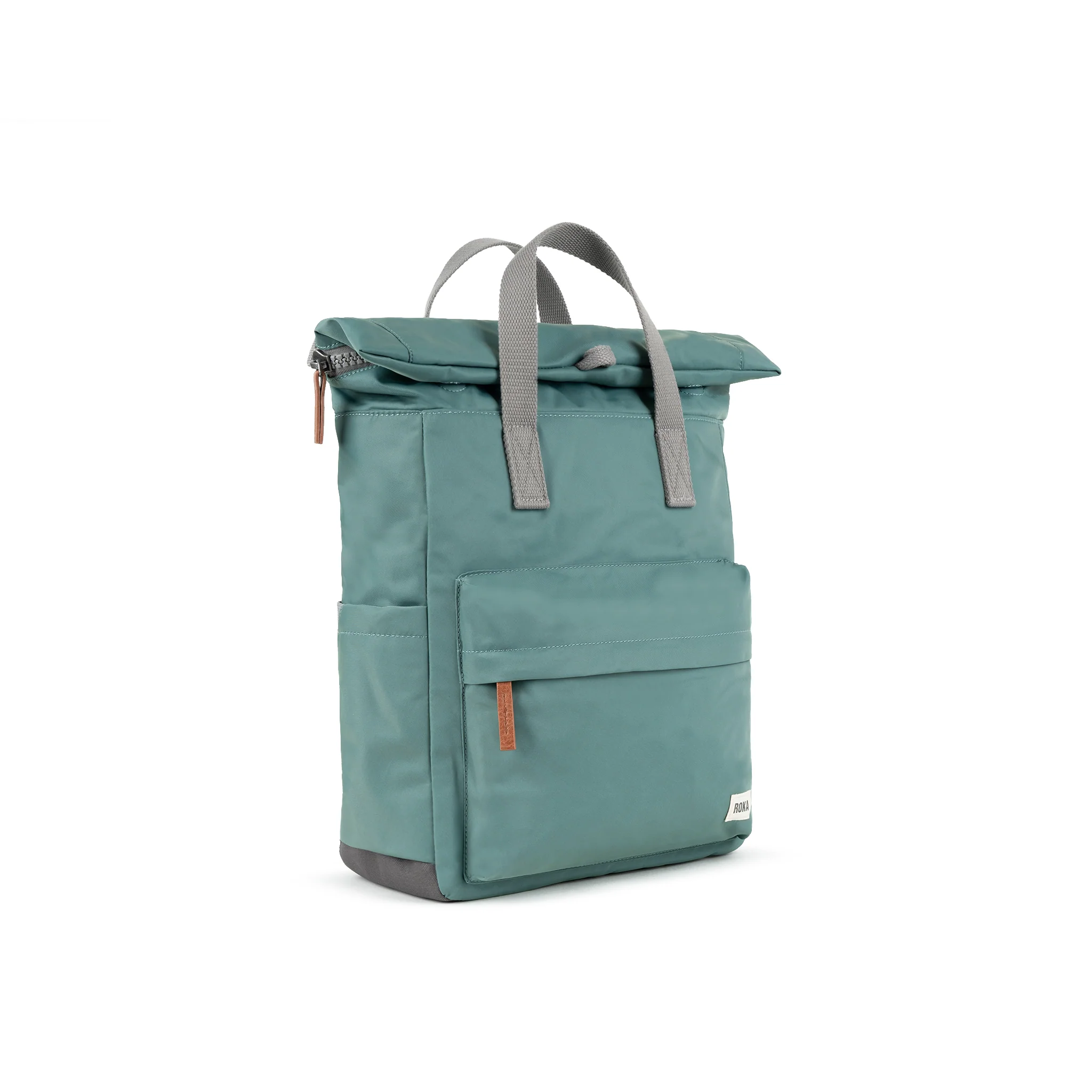 Roka London Canfield B Sustainable Nylon Rucksack, Sage - Image 2