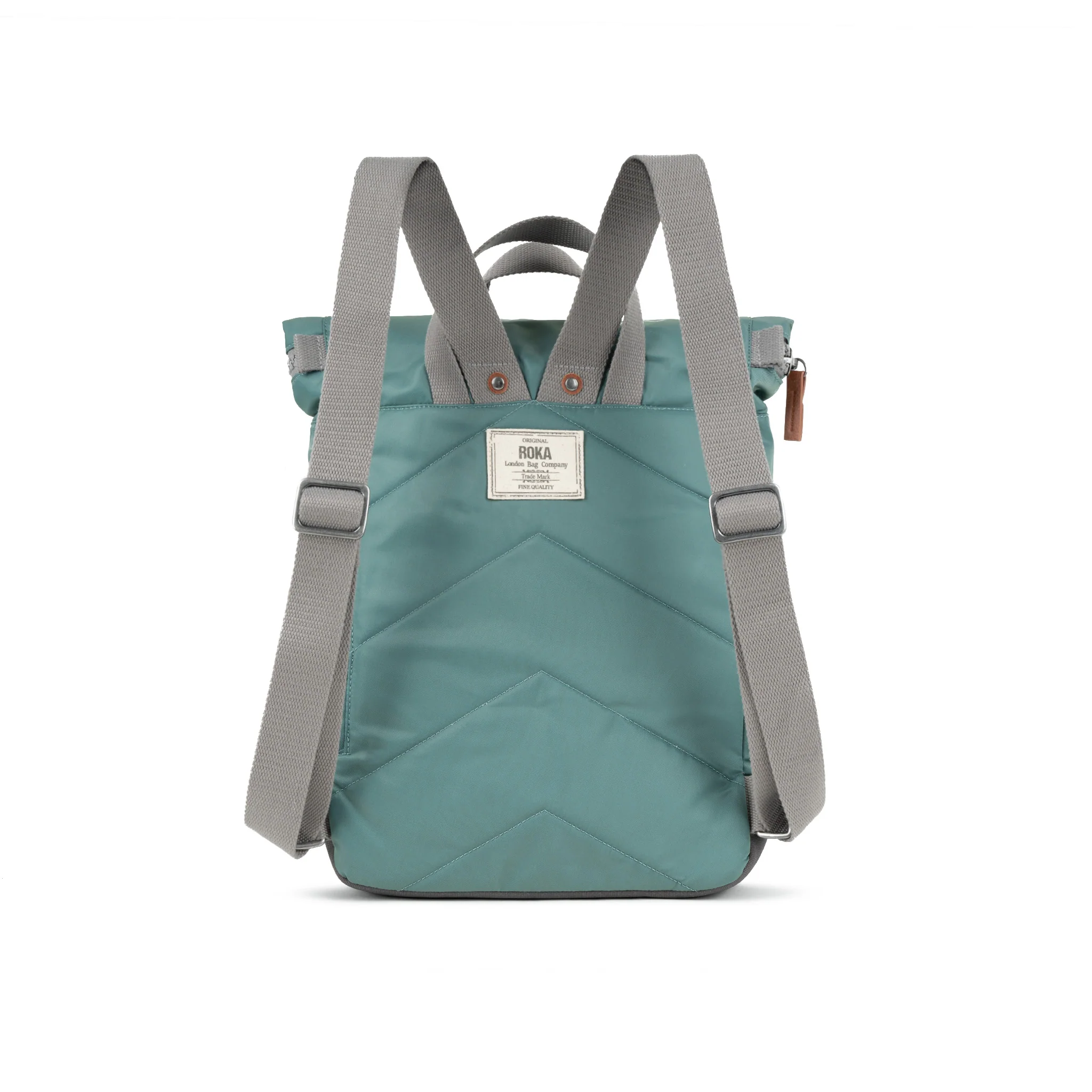 Roka London Canfield B Sustainable Nylon Rucksack, Sage - Image 3
