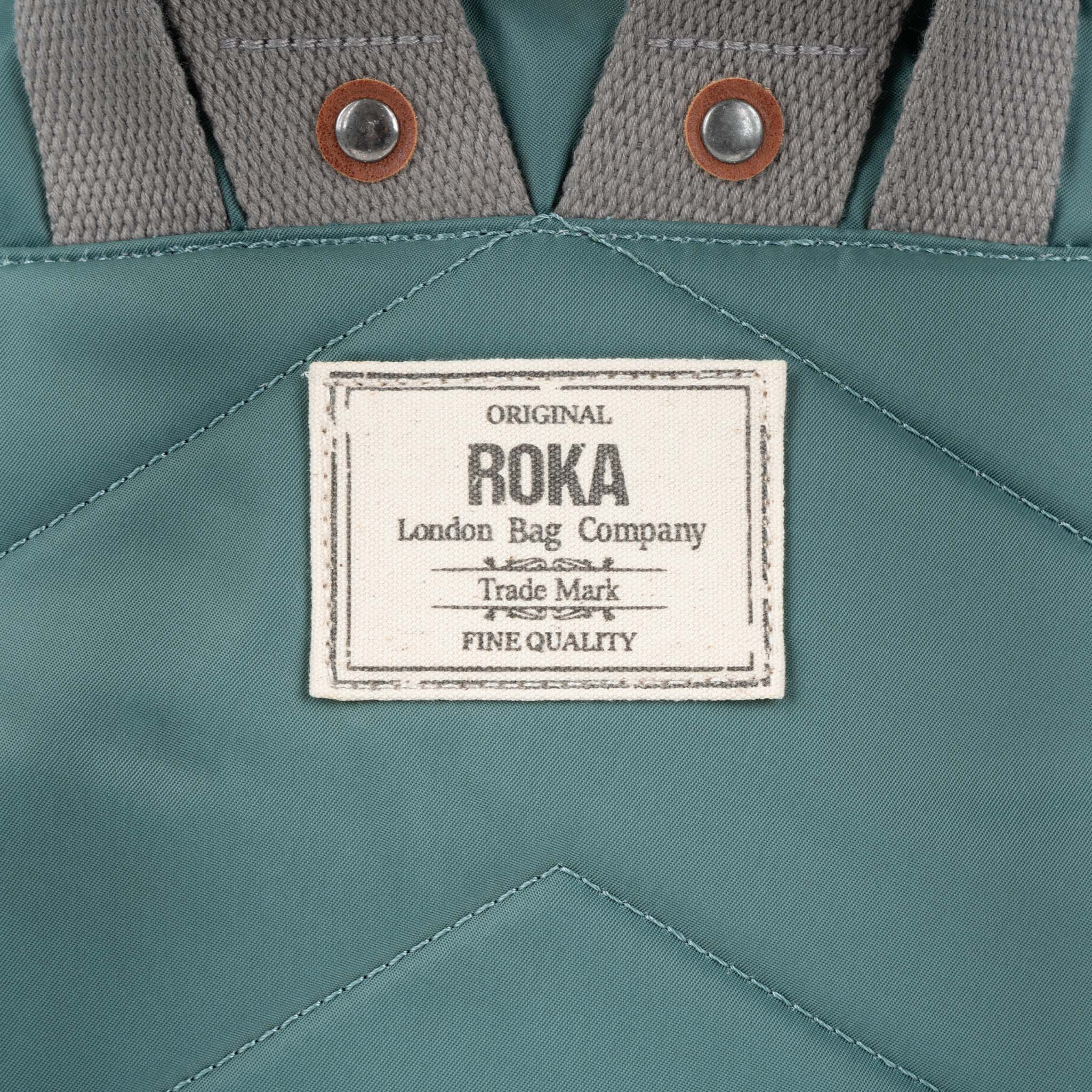 Roka London Canfield B Sustainable Nylon Rucksack, Sage - Image 4
