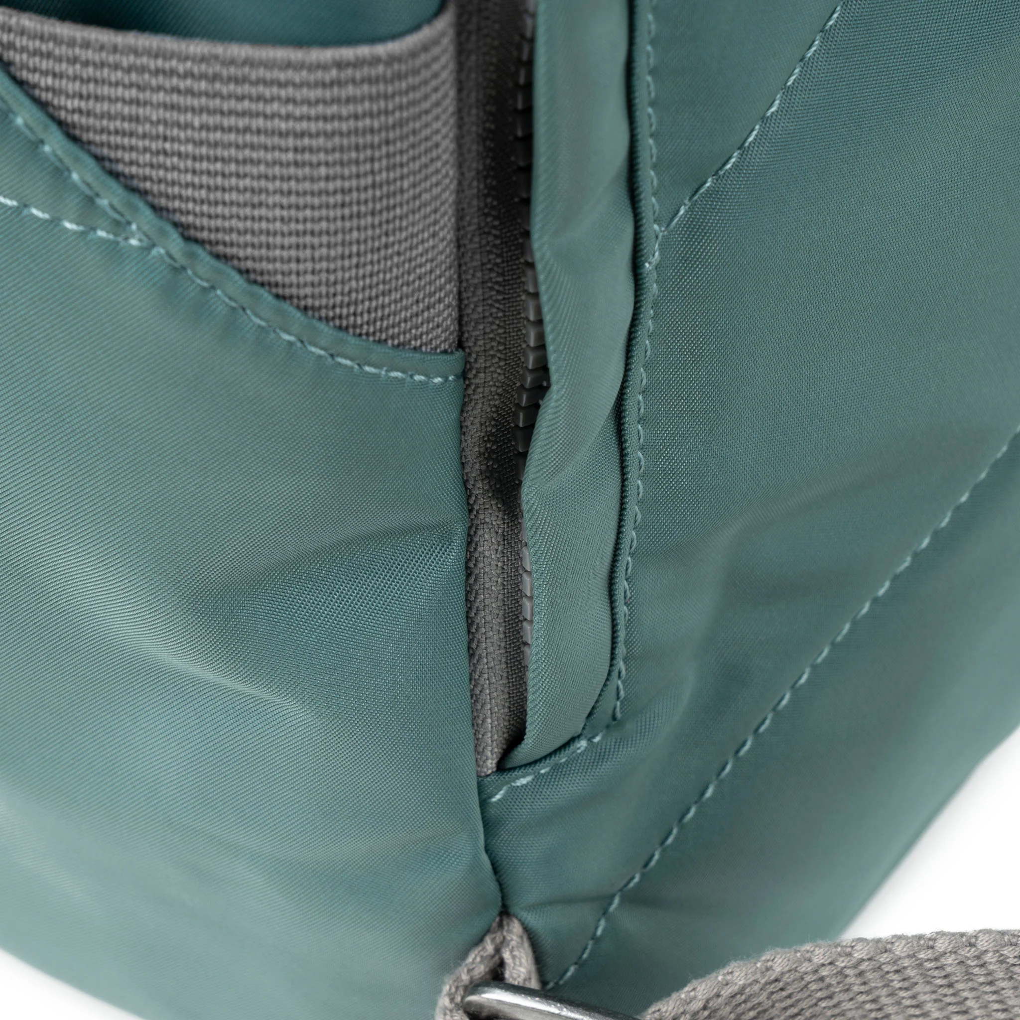 Roka London Canfield B Sustainable Nylon Rucksack, Sage - Image 6