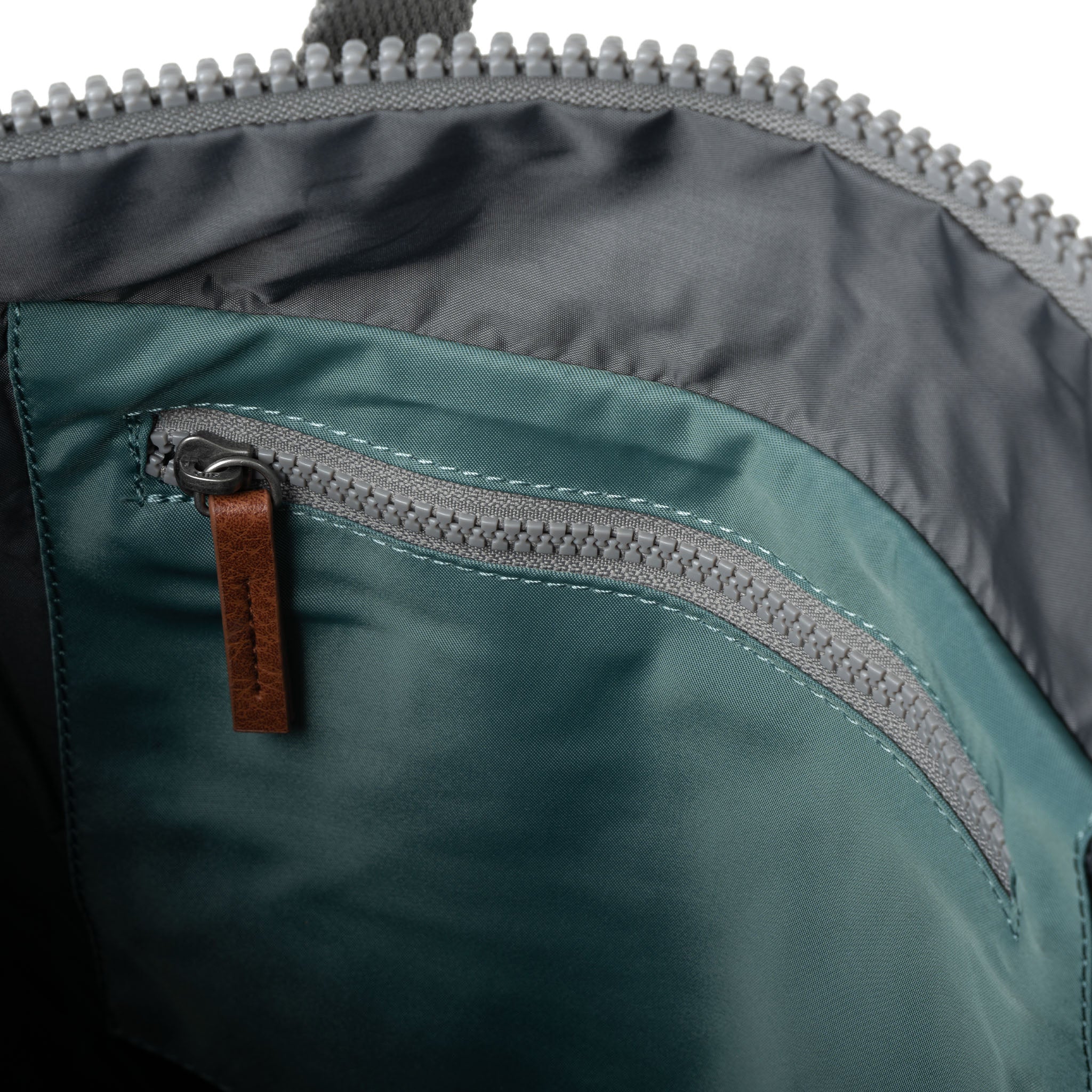 Roka London Canfield B Sustainable Nylon Rucksack, Sage - Image 8