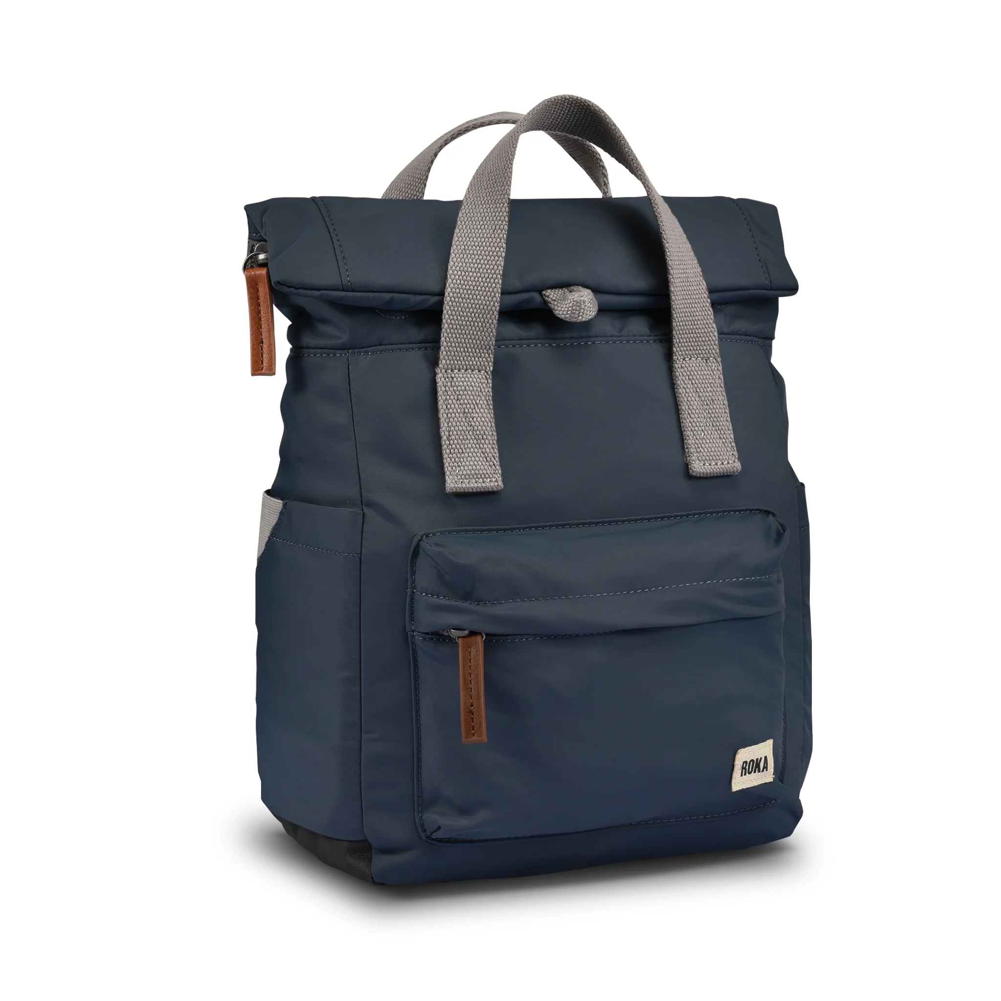 Roka London Canfield B Sustainable Nylon Rucksack, Smoke - Image 2