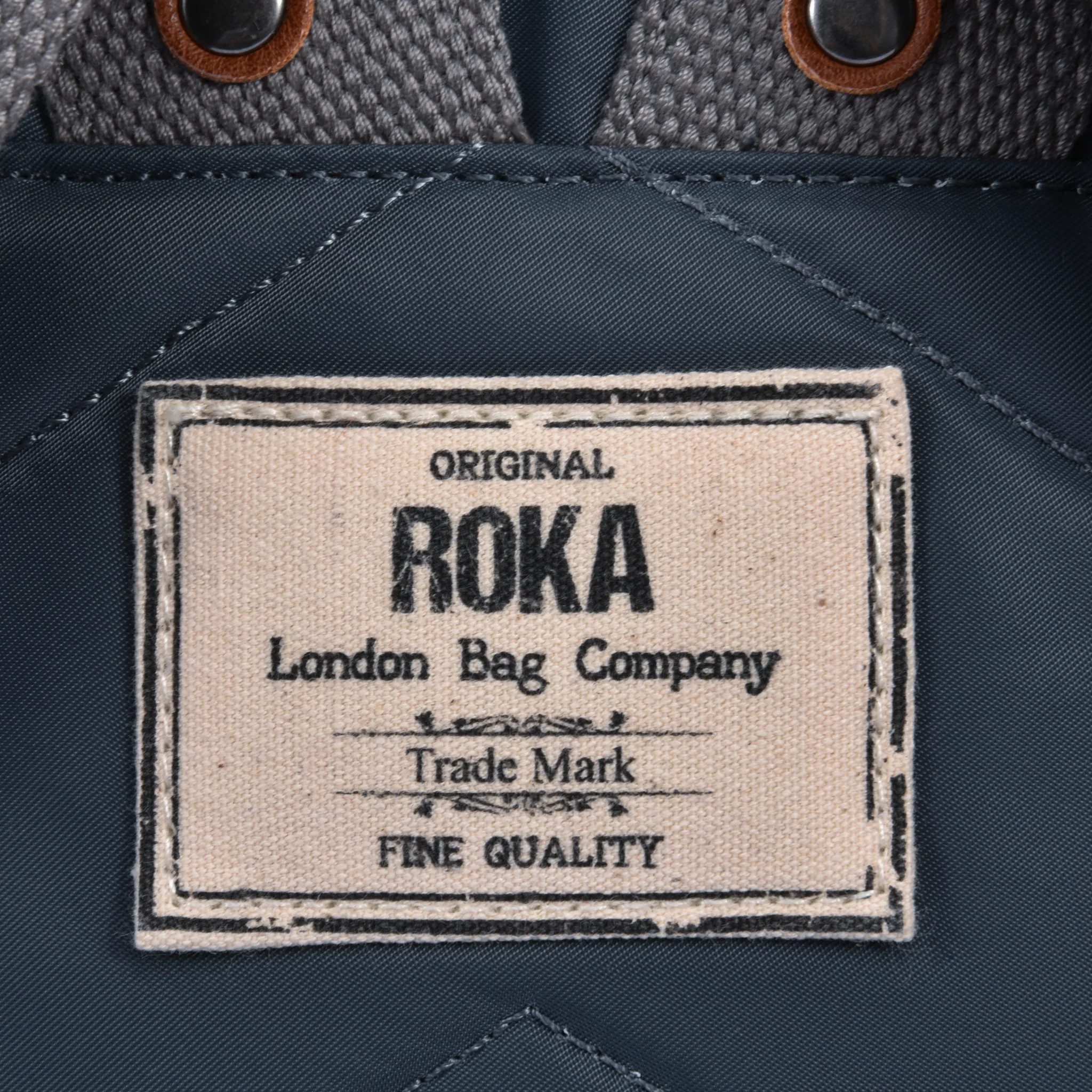 Roka London Canfield B Sustainable Nylon Rucksack, Smoke - Image 7