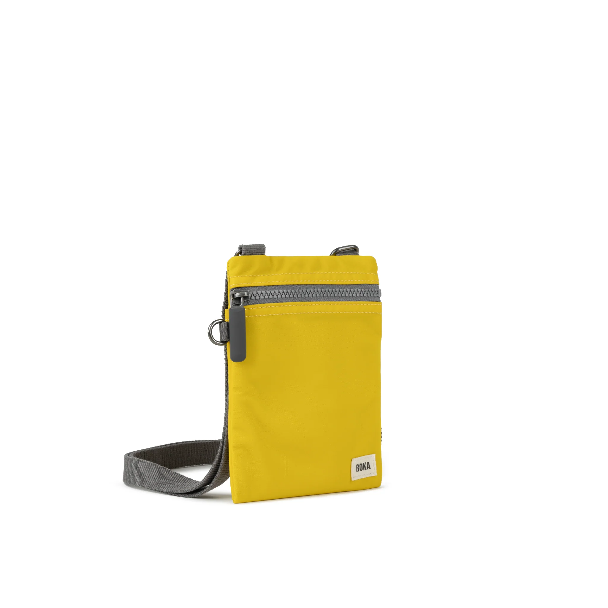 Roka London Chelsea Crossbody Phone Bag, Mustard (Recycled Nylon) - Image 2