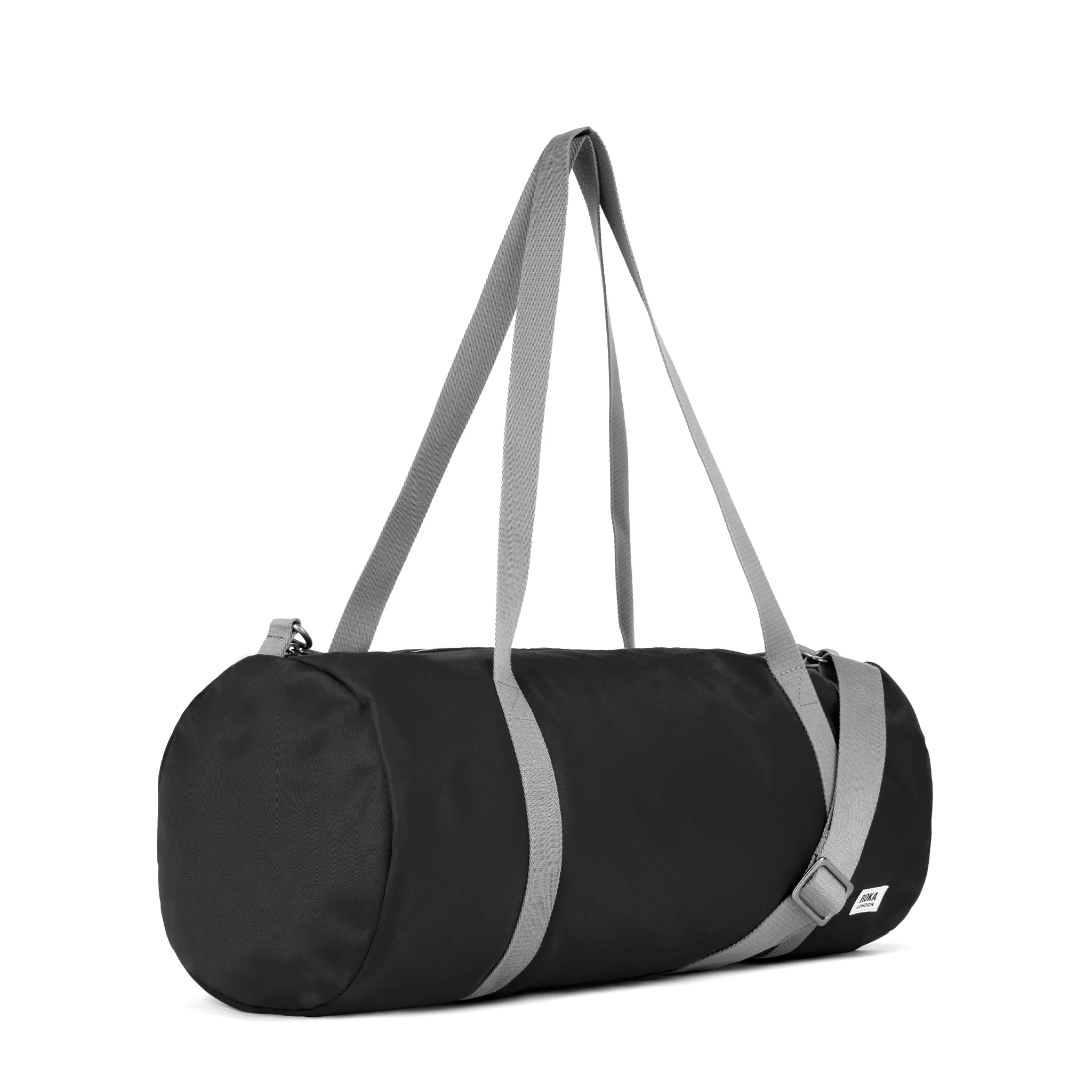 Roka London City Barrel Bag, Black (Recycled Nylon) - Image 2