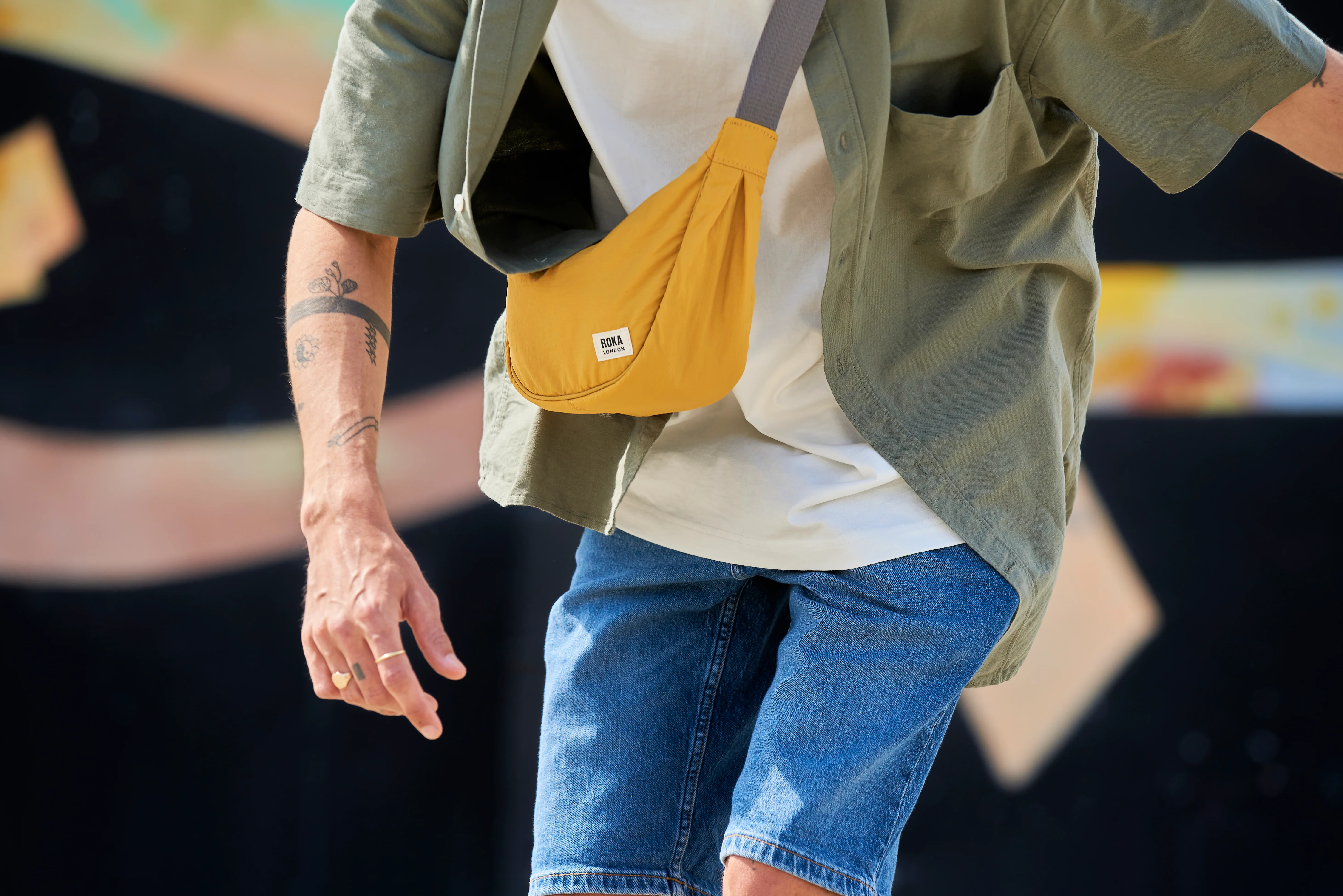 Roka London Farringdon Sling Bag, Corn - Image 7