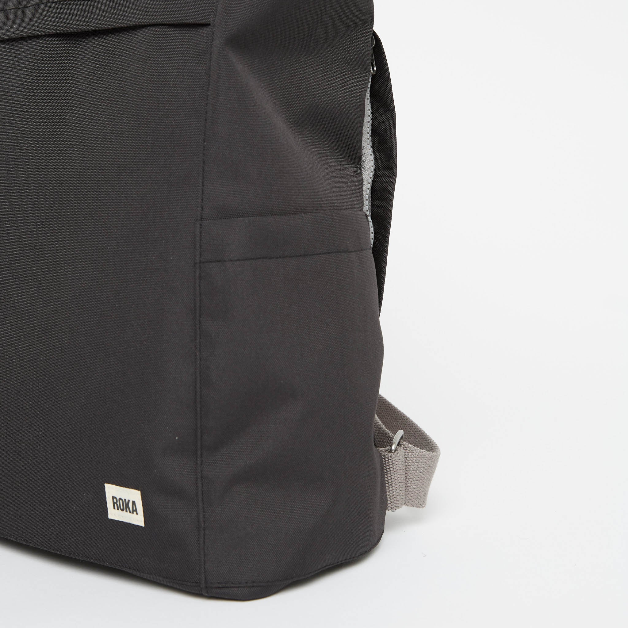 Roka London Finchley Sustainable Canvas Rucksack, Ash - Image 4