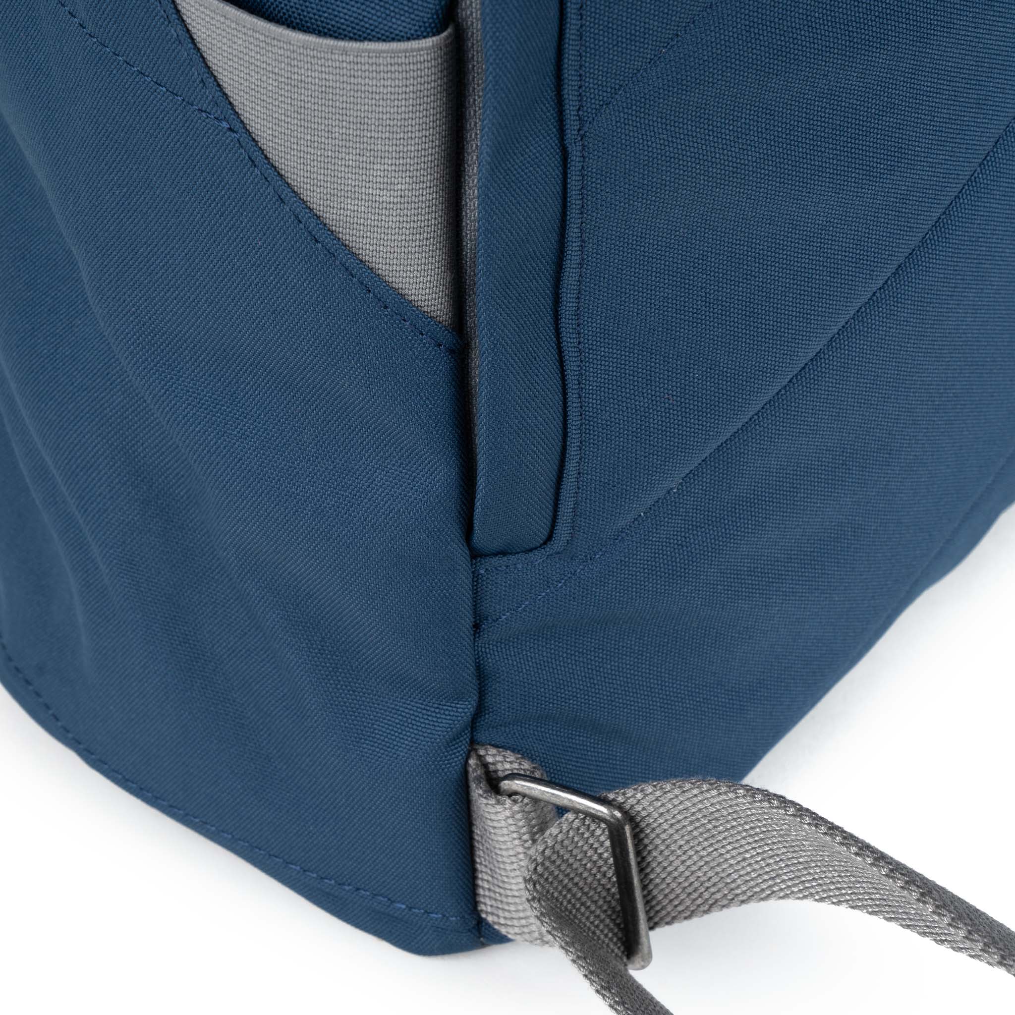 Roka London Finchley Medium Sustainable Canvas Rucksack, Deep Blue - Image 5