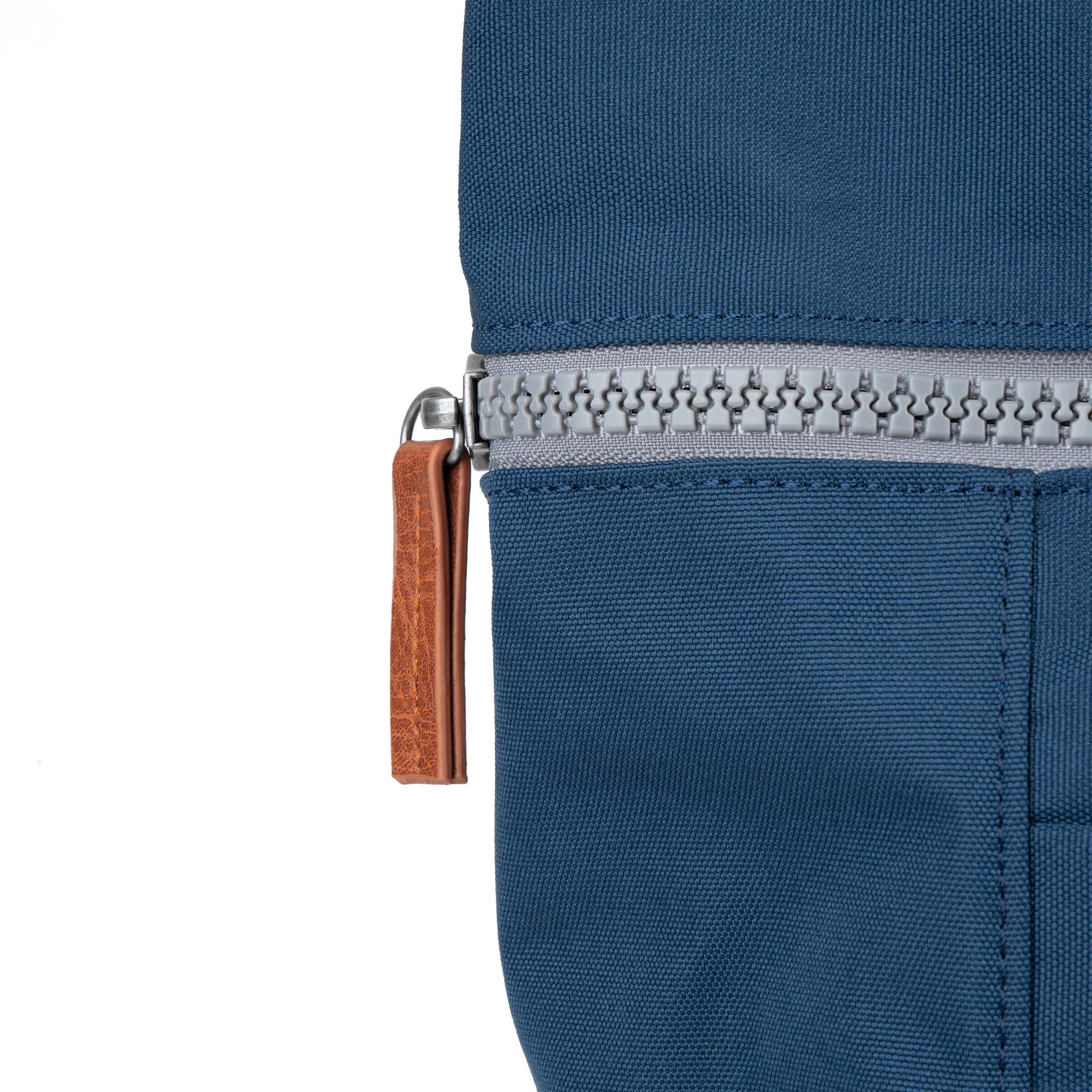 Roka London Finchley Medium Sustainable Canvas Rucksack, Deep Blue - Image 7