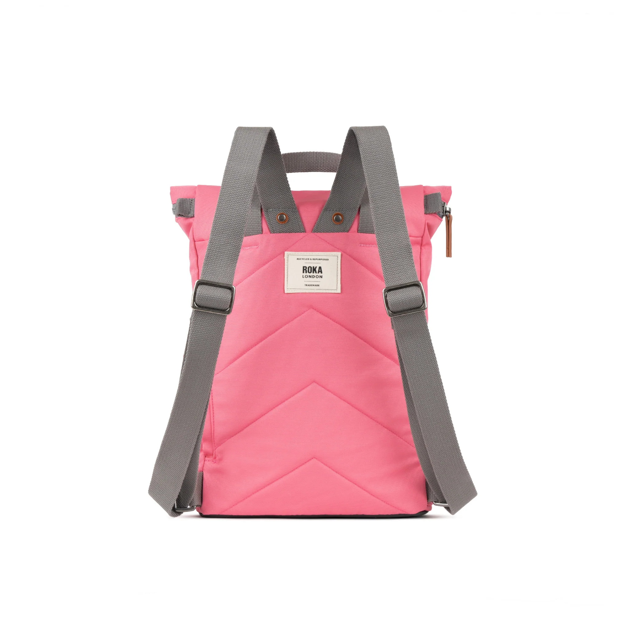 Roka London Finchley Sustainable Canvas Rucksack, Tulip - Image 3