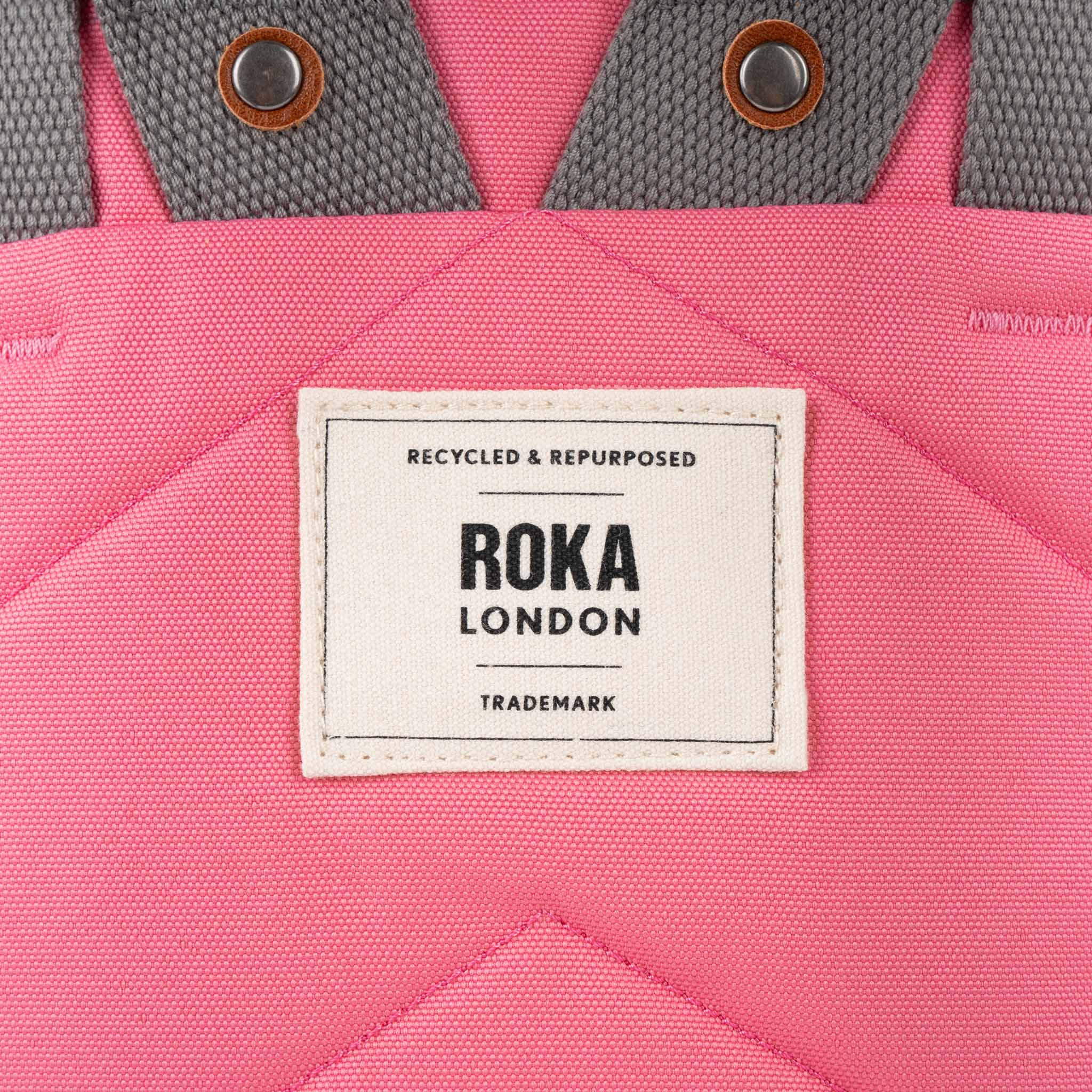Roka London Finchley Sustainable Canvas Rucksack, Tulip - Image 4