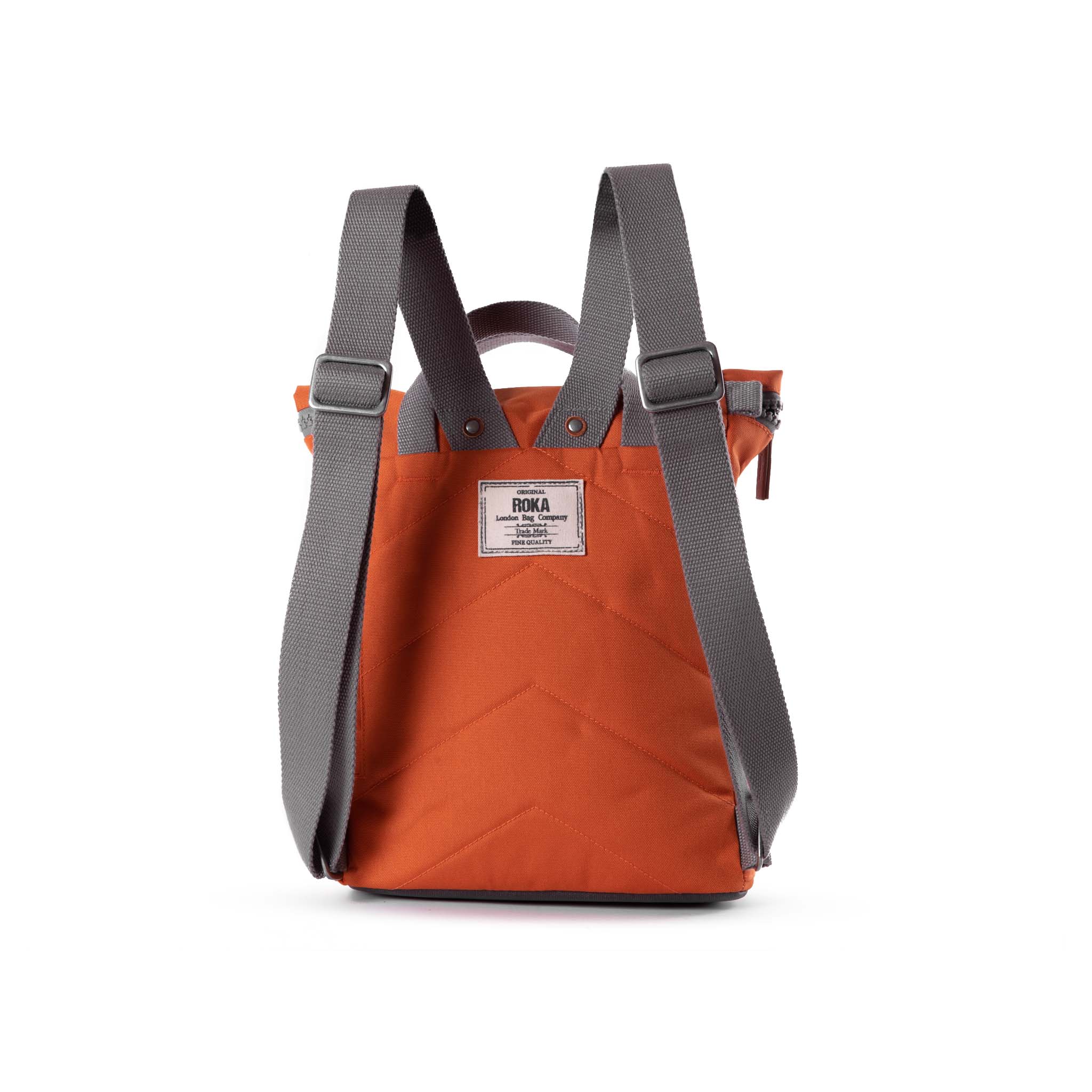 Roka London Finchley Sustainable Canvas Rucksack, Atomic Orange - Image 3