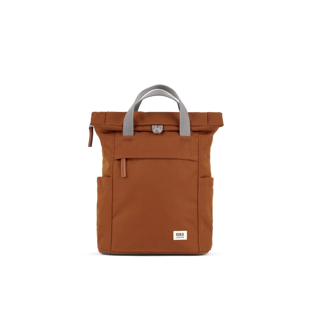 Roka London Finchley Sustainable Canvas Rucksack, Bran - Image 8
