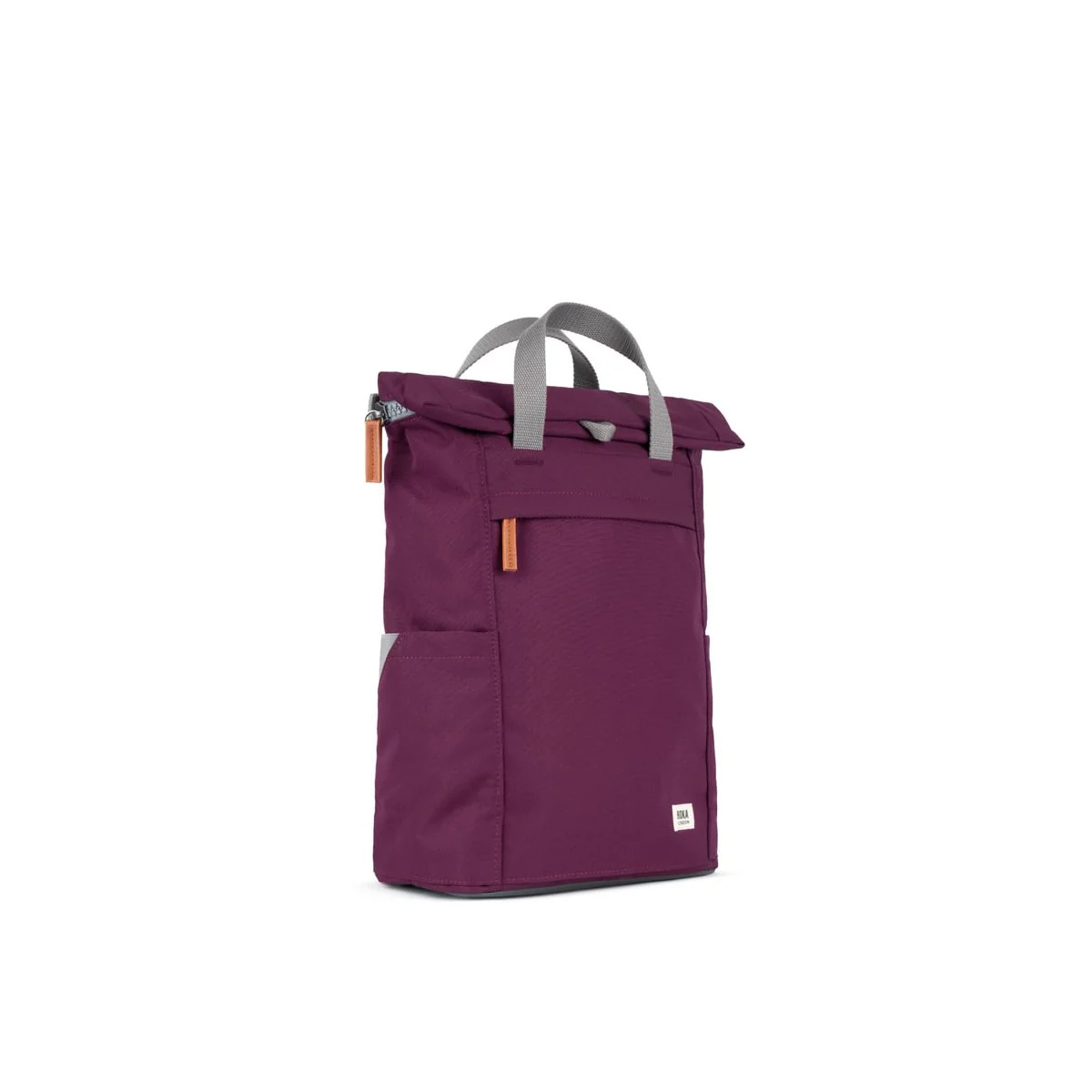 Roka London Finchley Sustainable Canvas Rucksack, Cherry Lacquer - Image 2