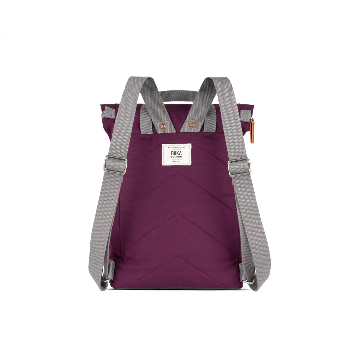 Roka London Finchley Sustainable Canvas Rucksack, Cherry Lacquer - Image 3