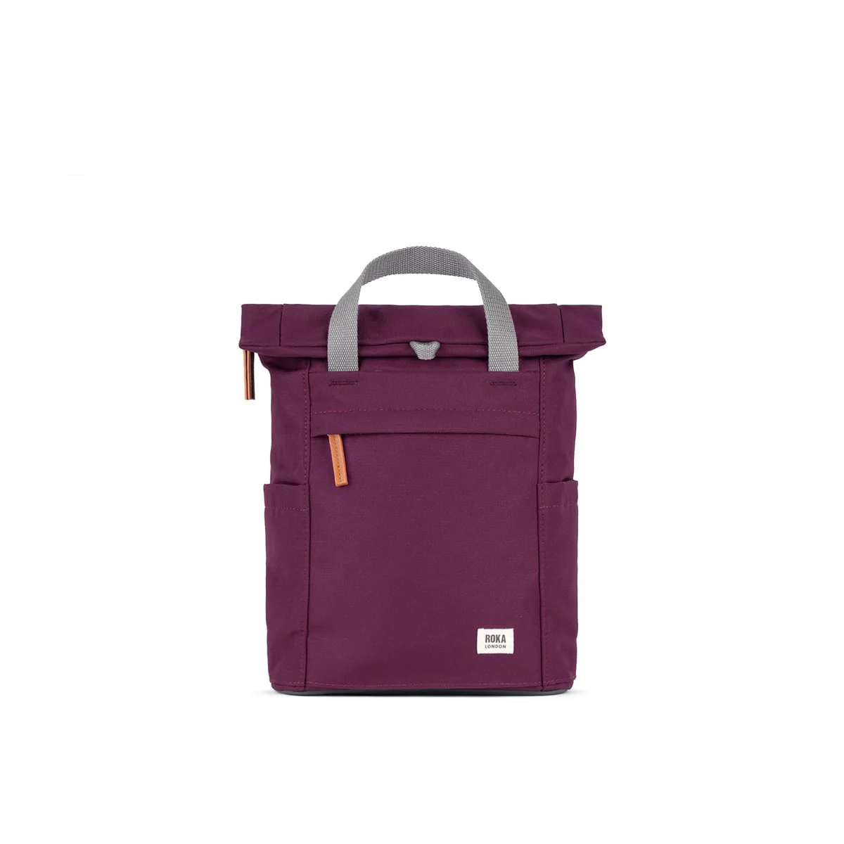 Roka London Finchley Sustainable Canvas Rucksack, Cherry Lacquer - Image 8