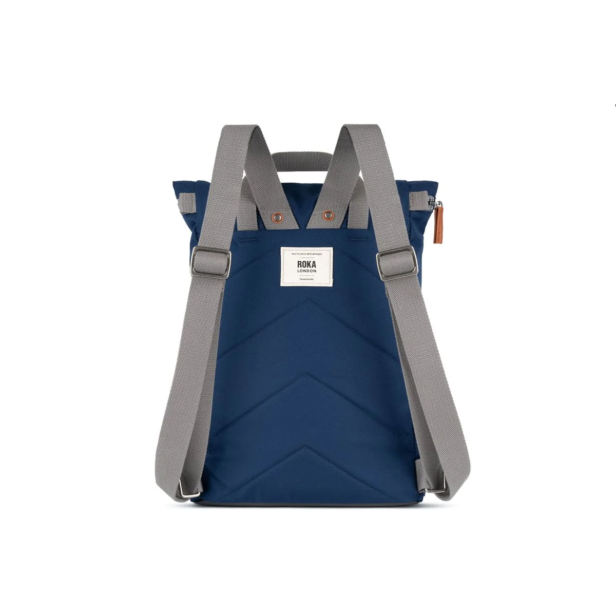Roka London Finchley Sustainable Canvas Rucksack, Crisp Blue - Image 3