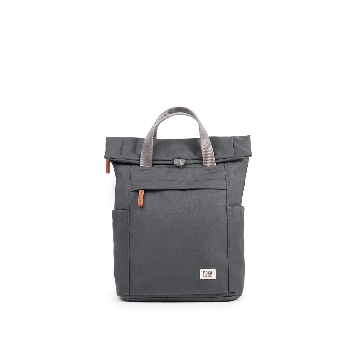 Roka London Finchley Sustainable Canvas Rucksack, Faded Black - Image 9