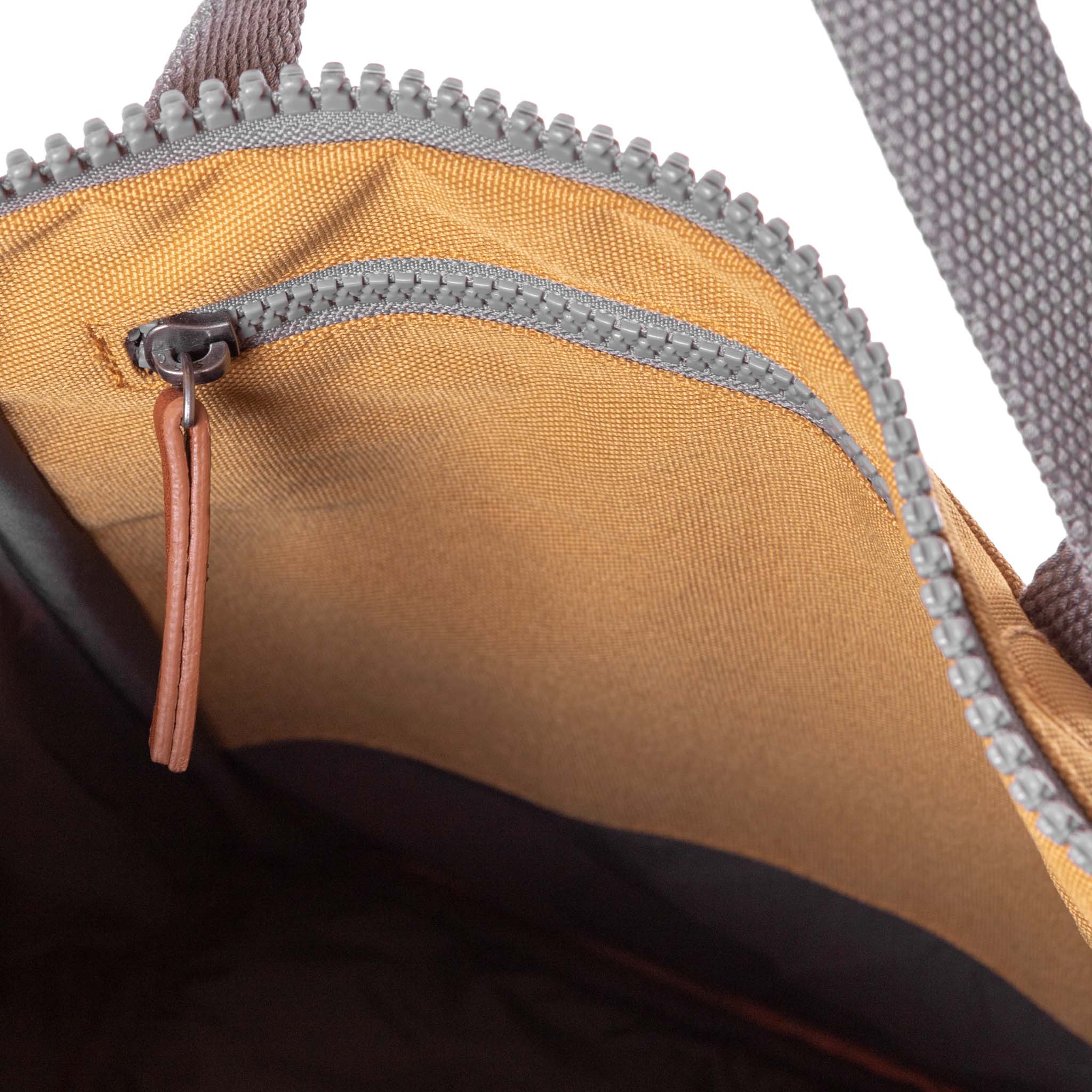 Roka London Finchley Sustainable Canvas Rucksack, Flax - Image 6