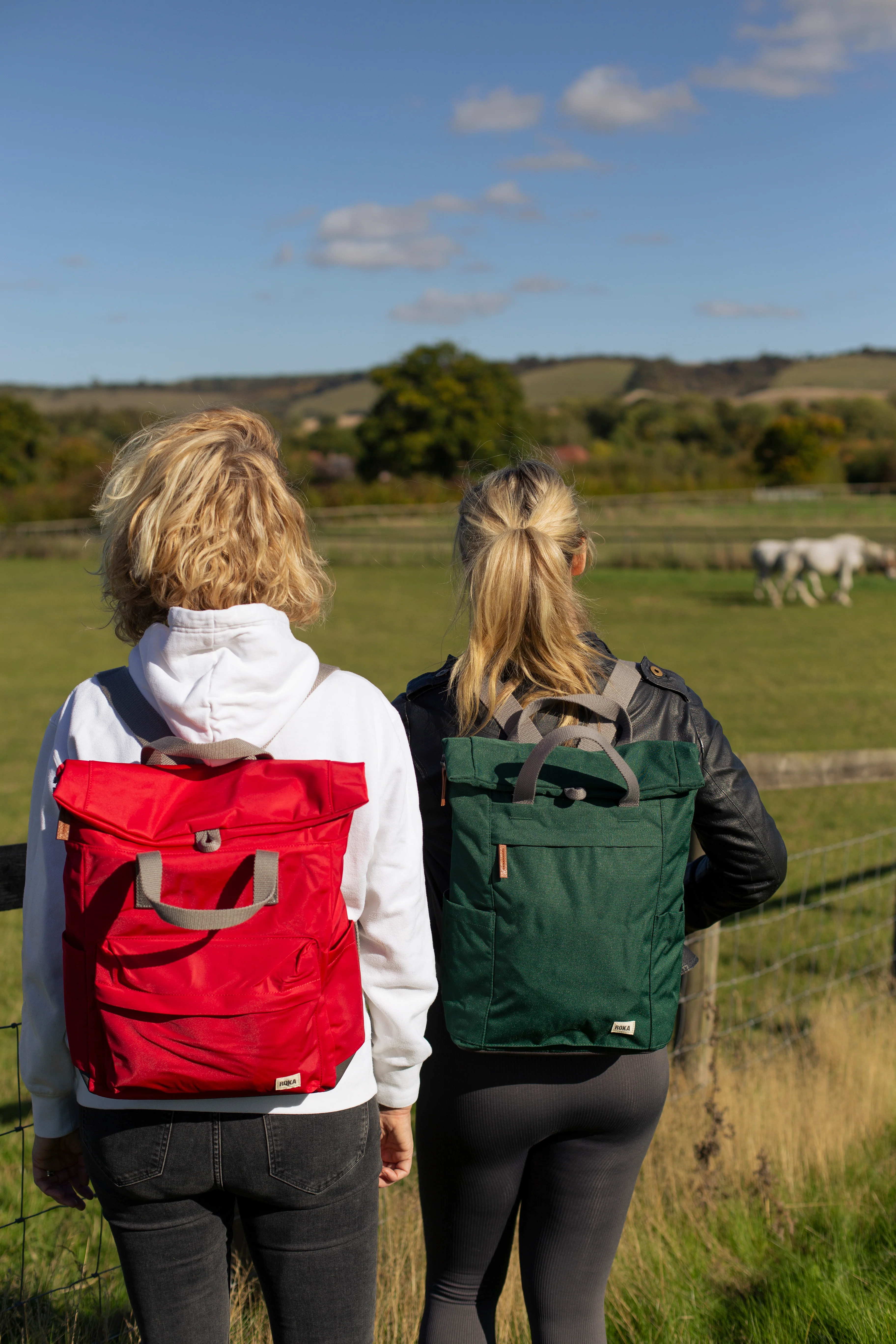 Roka London Finchley Rucksack, Forest (Sustainable Canvas) - Image 9