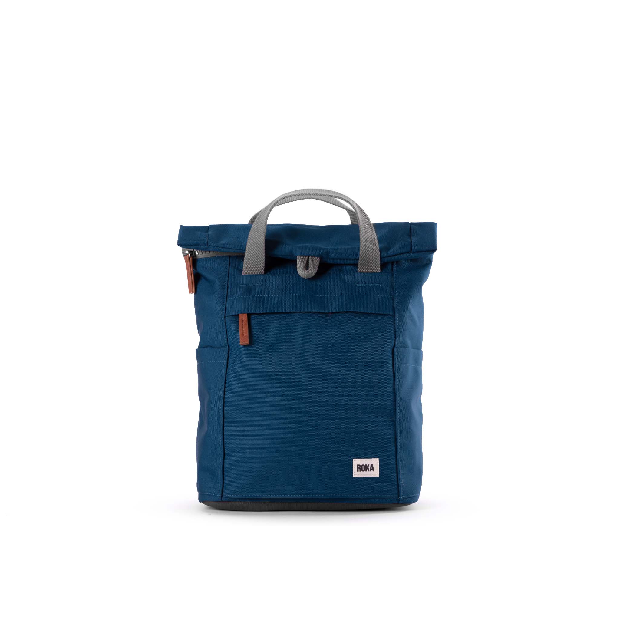 Roka London Finchley Sustainable Canvas Rucksack, Marine - Image 14
