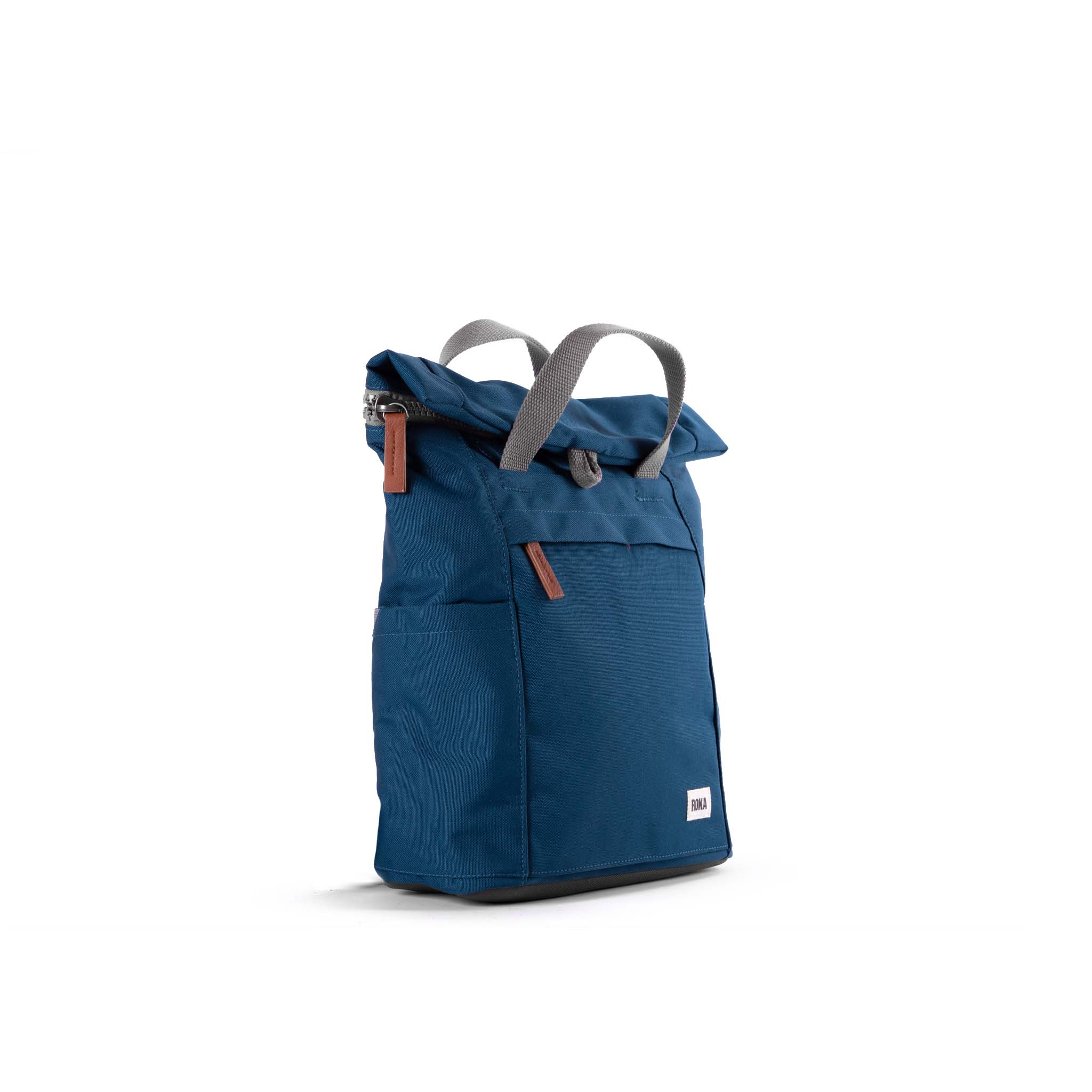 Roka London Finchley Sustainable Canvas Rucksack, Marine - Image 15