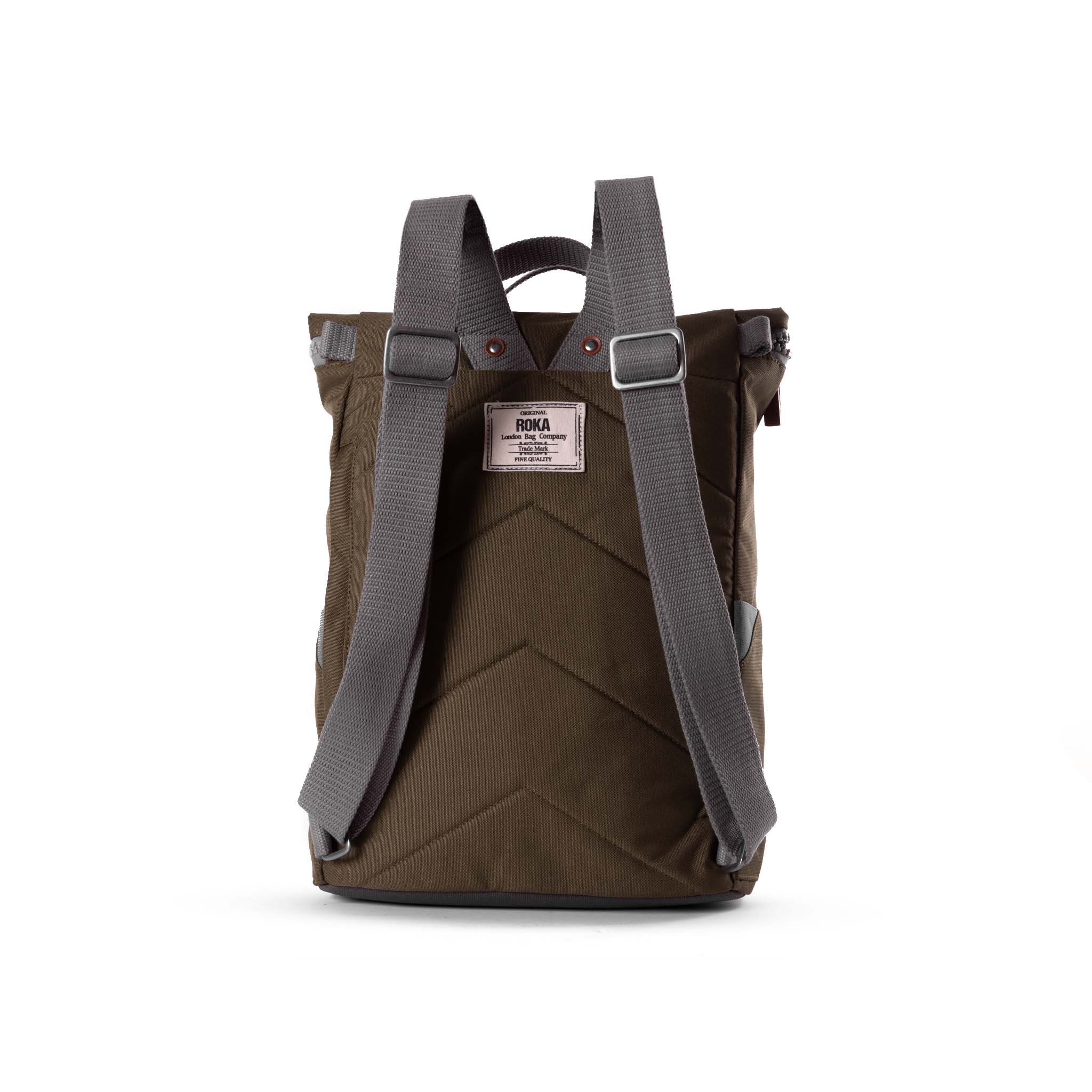 Roka London Finchley Sustainable Canvas Rucksack, Moss - Image 3