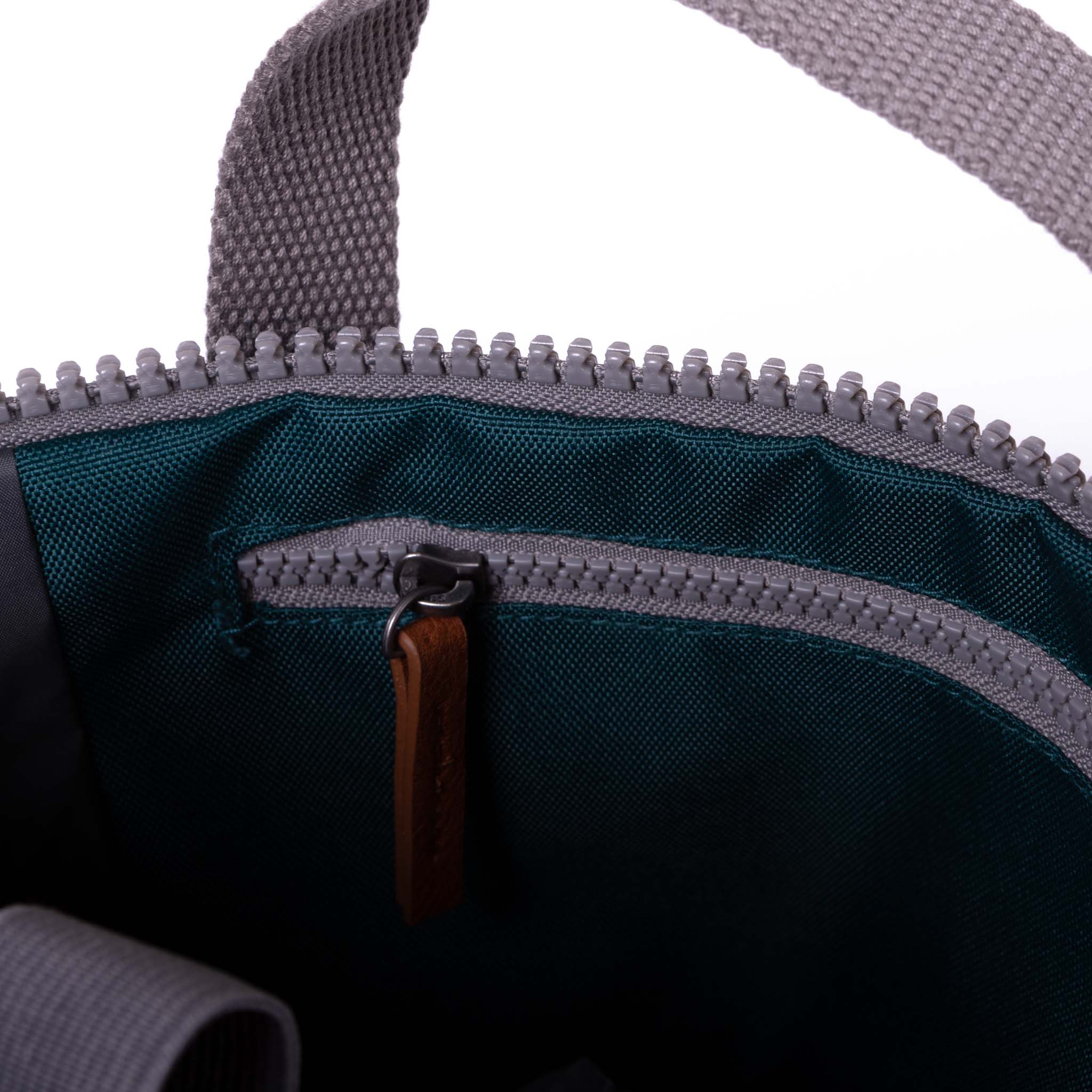 Roka London Finchley Sustainable Canvas Rucksack, Teal - Image 8