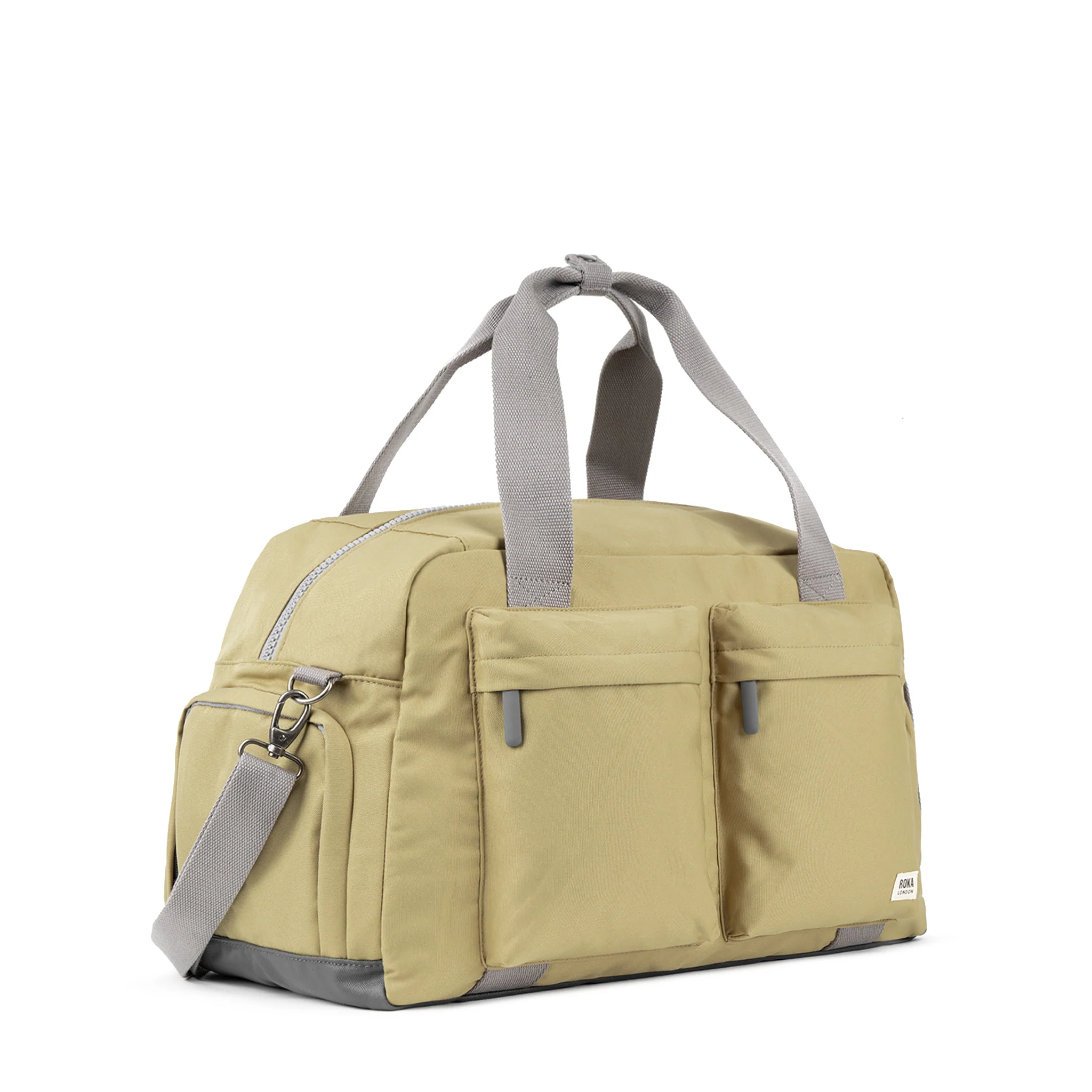 Roka London Gatwick Large Duffel  Bag, Khaki (Recycled Canvas) - Image 2