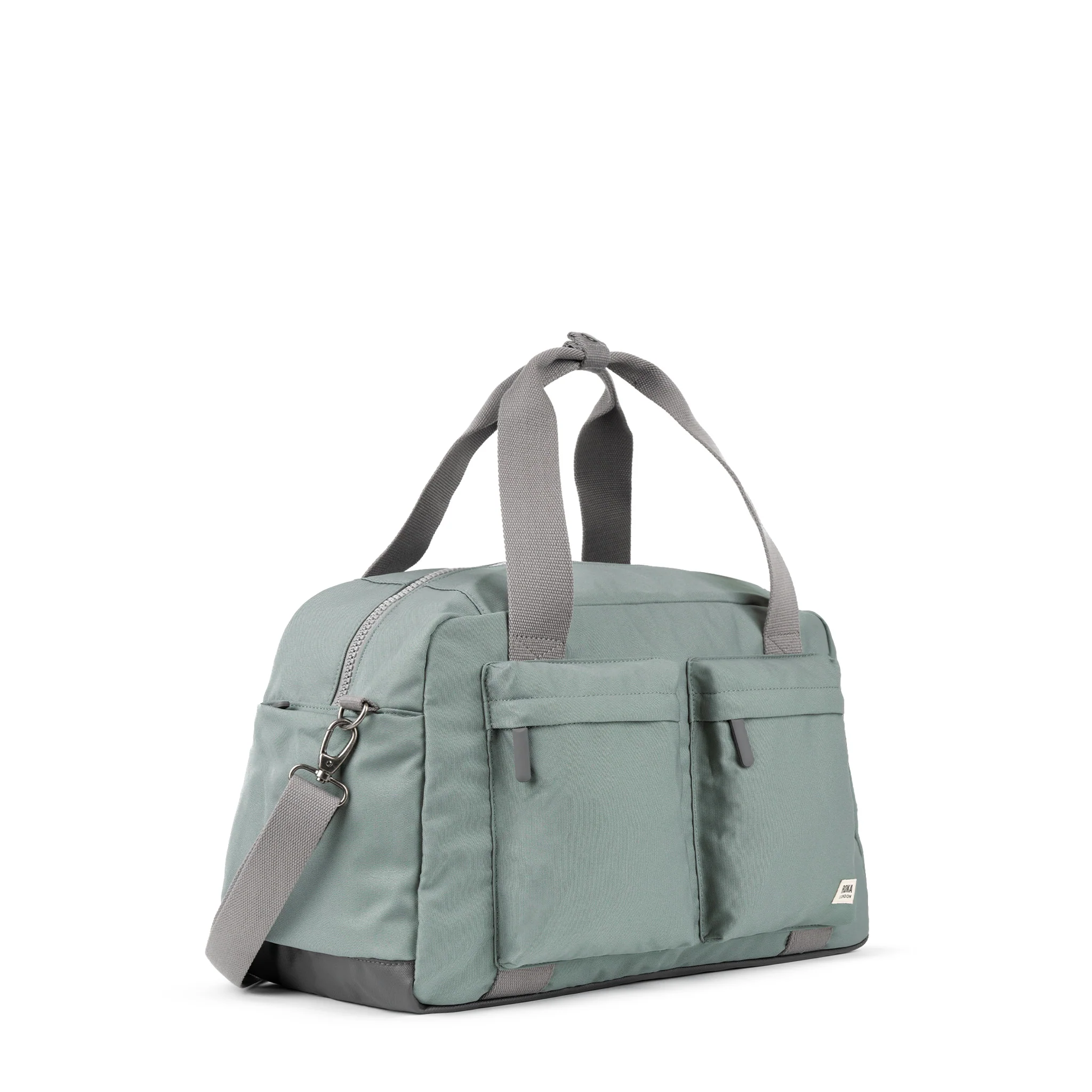 Roka London Gatwick Medium Duffel Bag, Pewter (Recycled Canvas) - Image 2