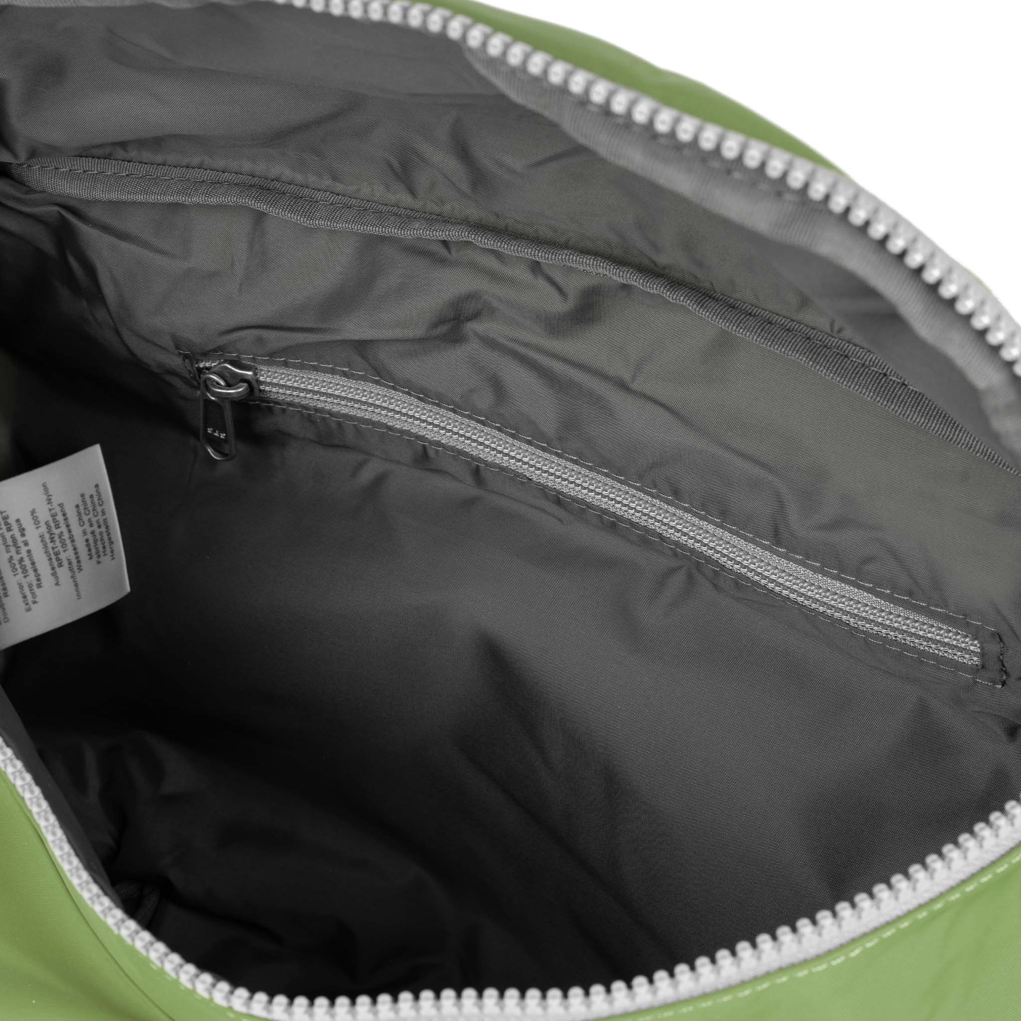 Roka London Oval M Cross Body Bag, Avocado ( Recycled Nylon) - Image 4
