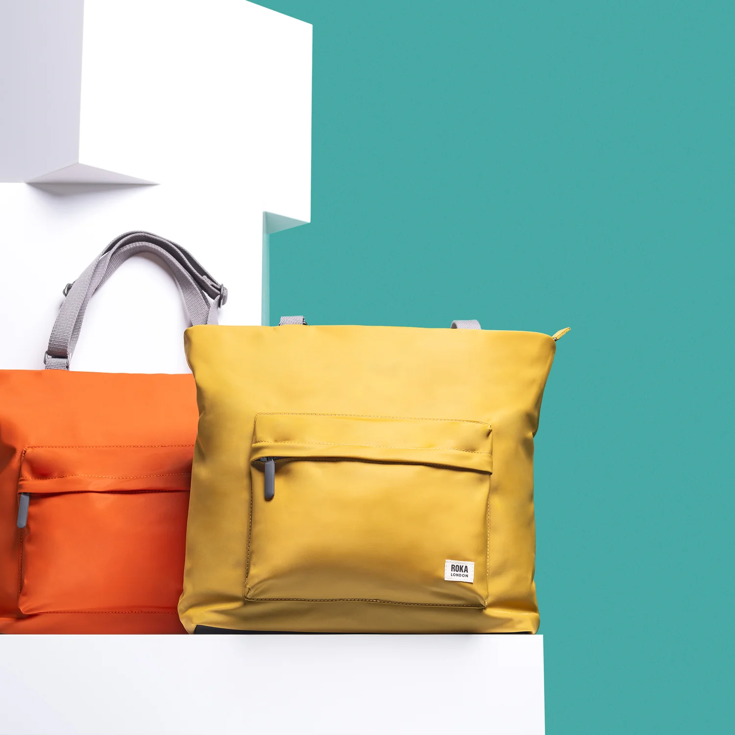 Roka London Trafalgar B Tote Bag, Corn (Recycled Nylon ) - Image 8