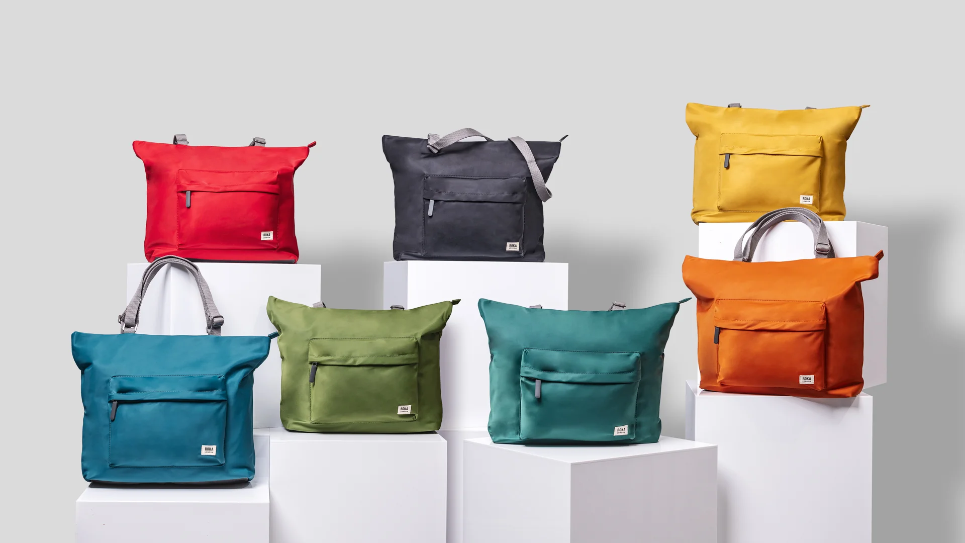 Roka London Trafalgar B Tote Bag, Sapphire (Recycled Nylon ) - Image 3