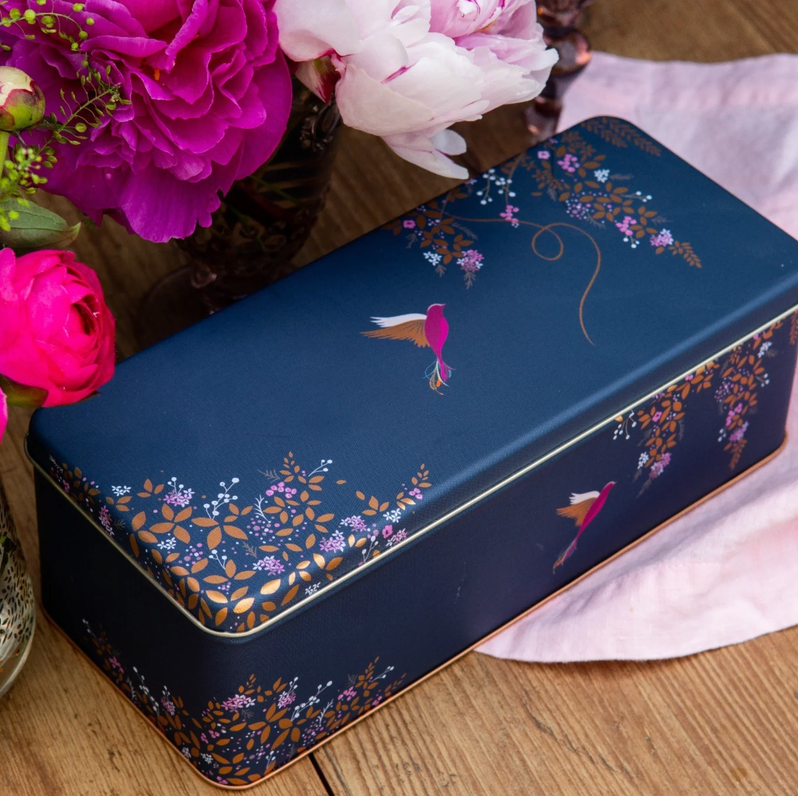 Sara Miller Deep Rectangular Storage Tin, Hummingbird - Image 4